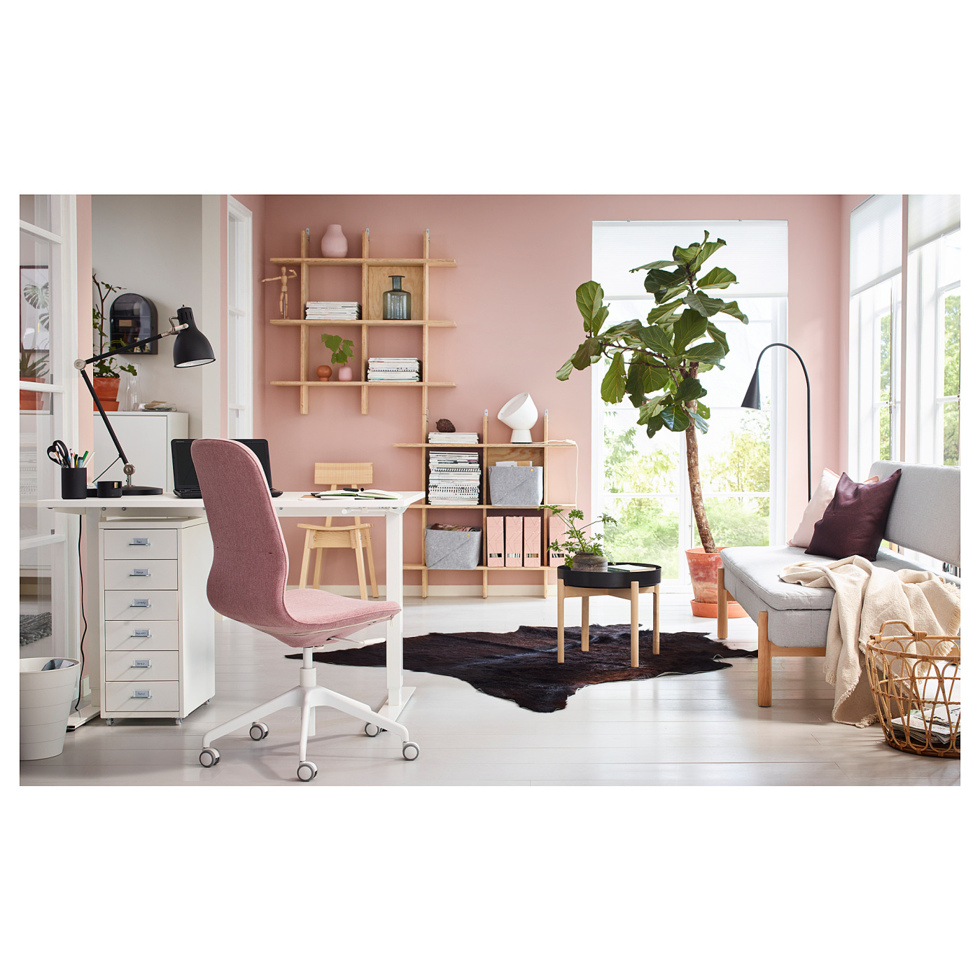 LÅNGFJÄLL conference chair Gunnared light brown-pink/white - IKEA
