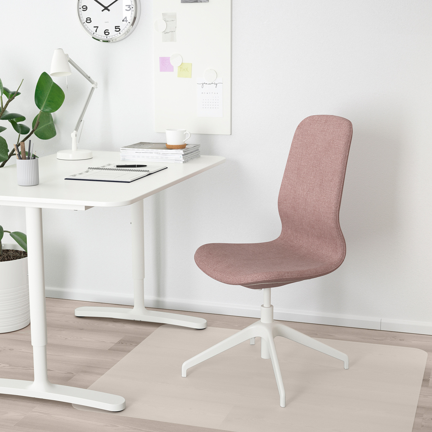 IKEA 2脚目 LÅNGFJÄLL conference chair Gunnared light brown-pink/white - IKEA