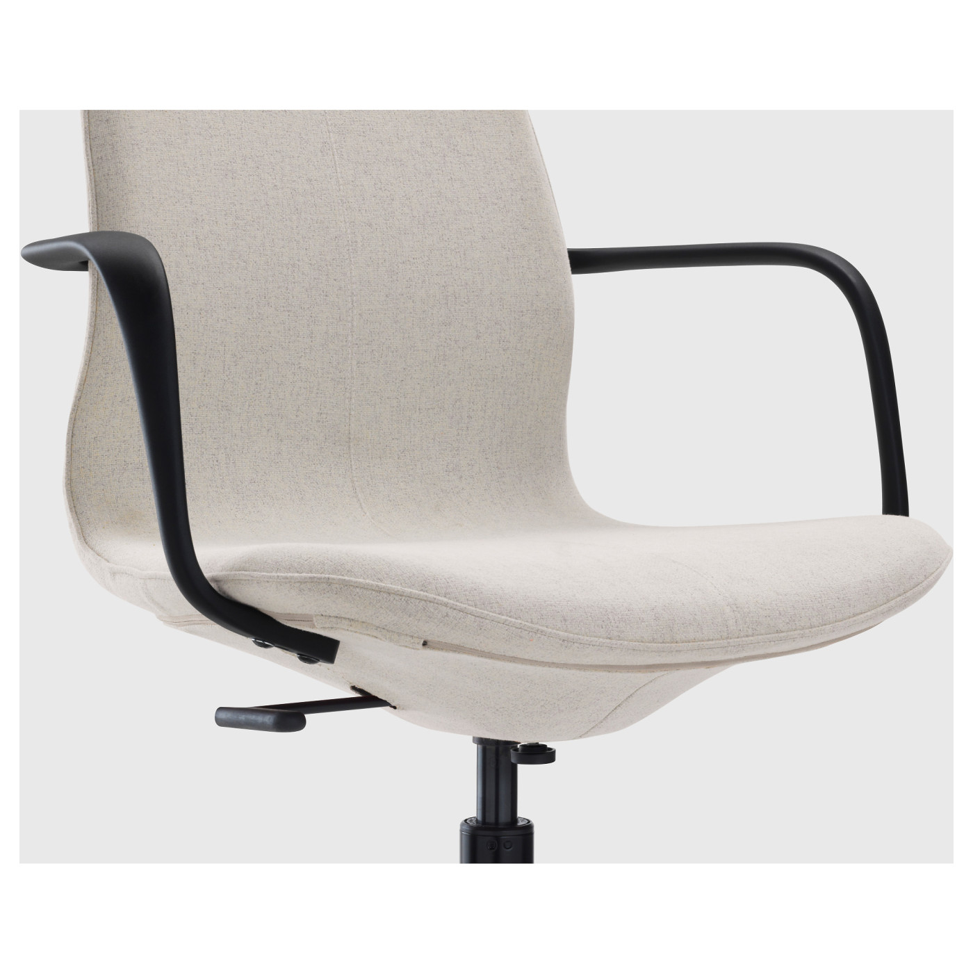 LÅNGFJÄLL conference chair with armrests Gunnared beige/black - IKEA