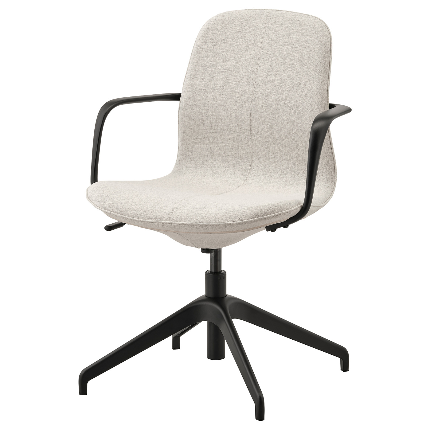 IKEA 2脚目 LÅNGFJÄLL conference chair with armrests Gunnared beige/black - IKEA