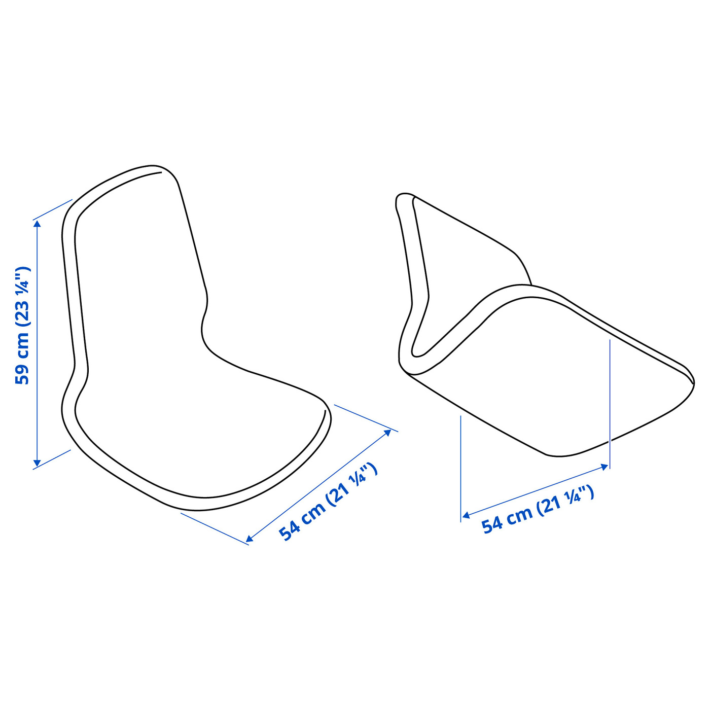 LÅNGFJÄLL seat shell with high back Gunnared blue - IKEA