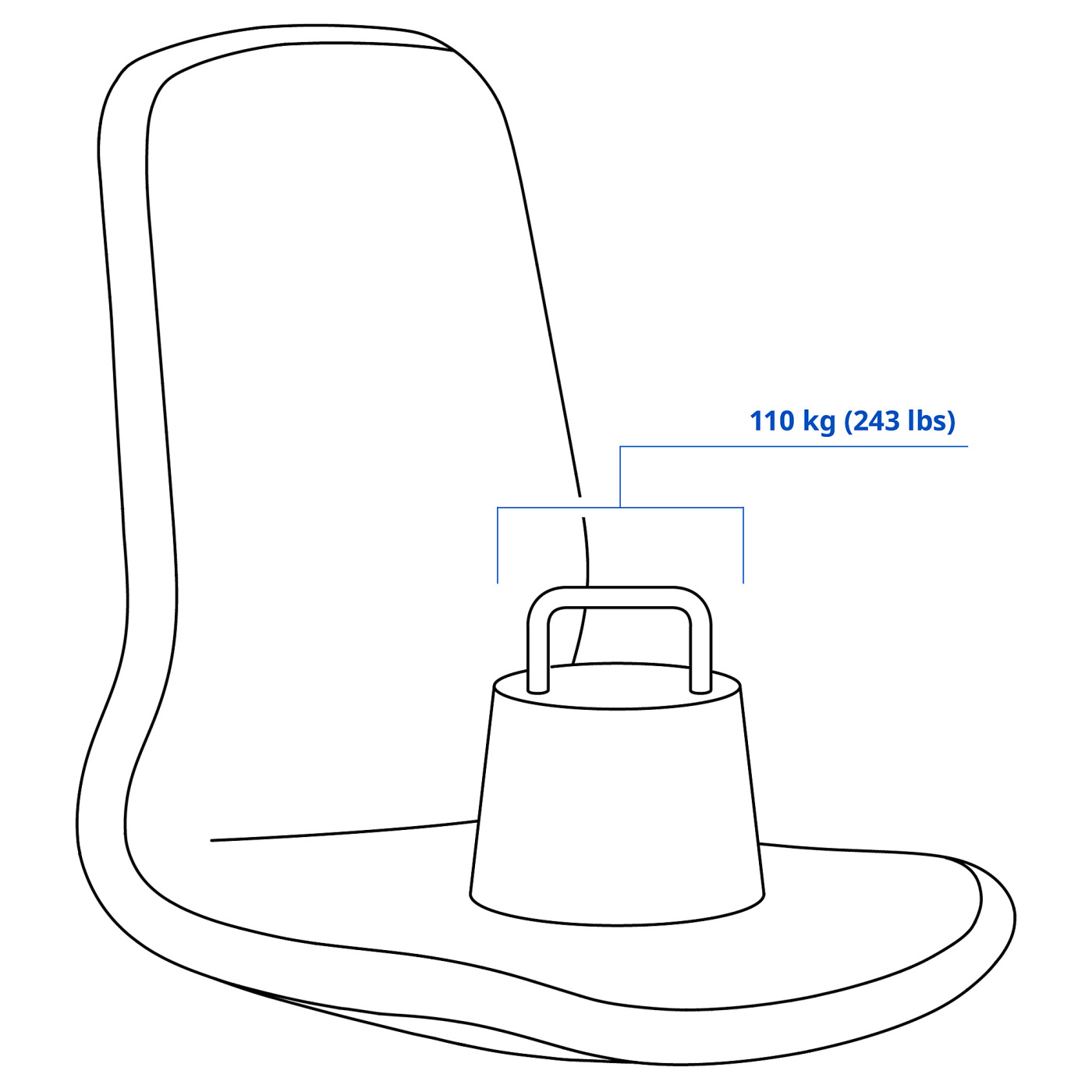 LÅNGFJÄLL seat shell with high back Gunnared blue - IKEA