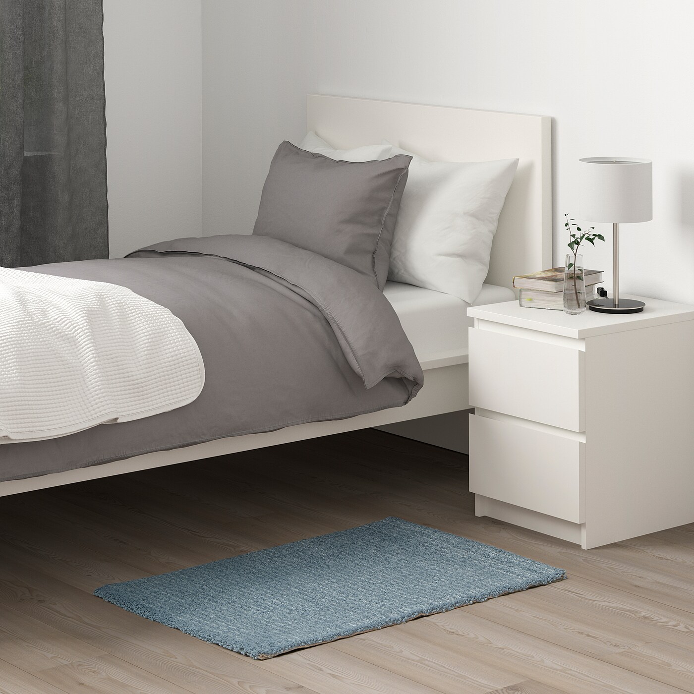 IKEA LANGSTED ラグ 704.951.73 LANGSTED rug, low pile light blue - IKEA