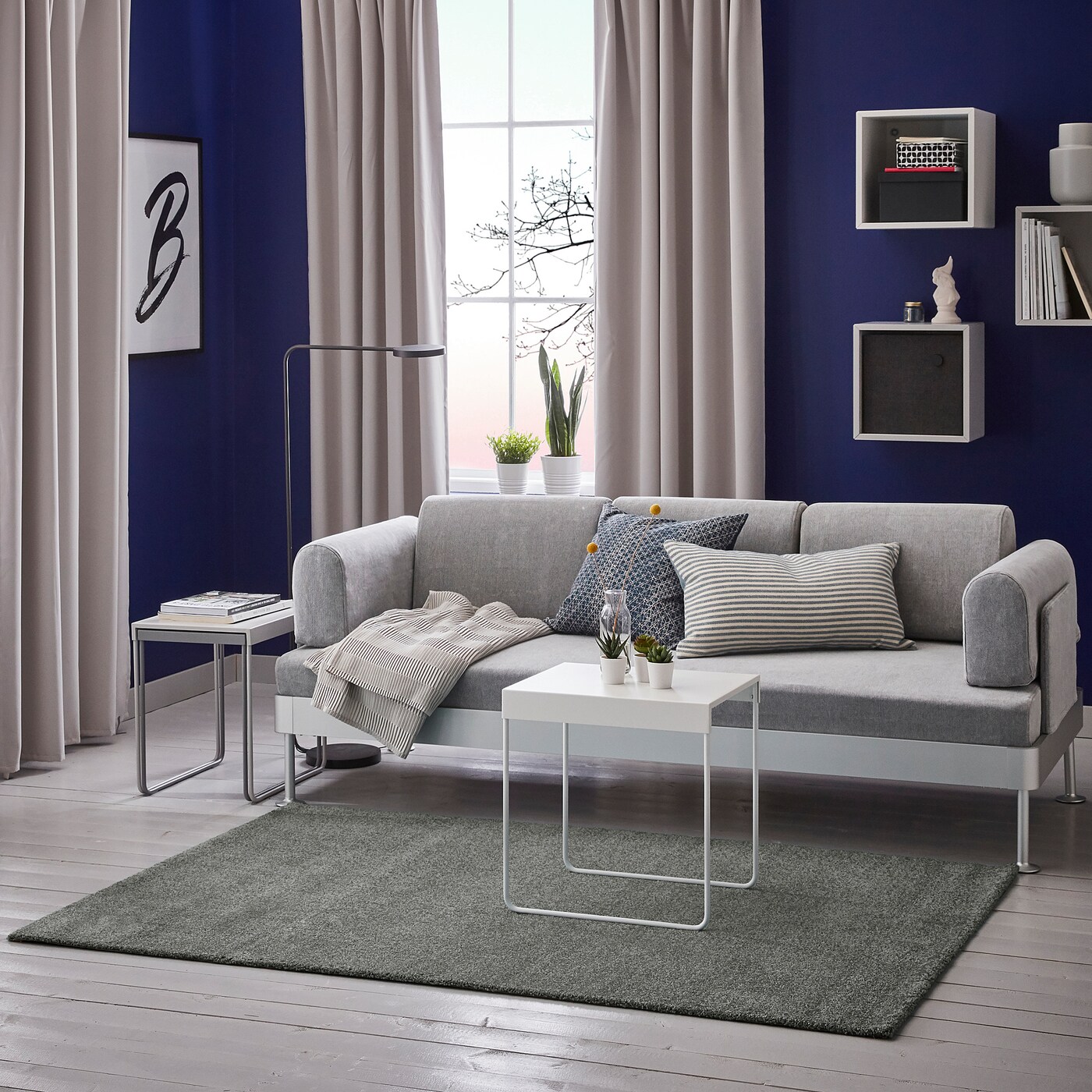 IKEA LANGSTED ラグ 704.951.73 LANGSTED rug, low pile light blue - IKEA