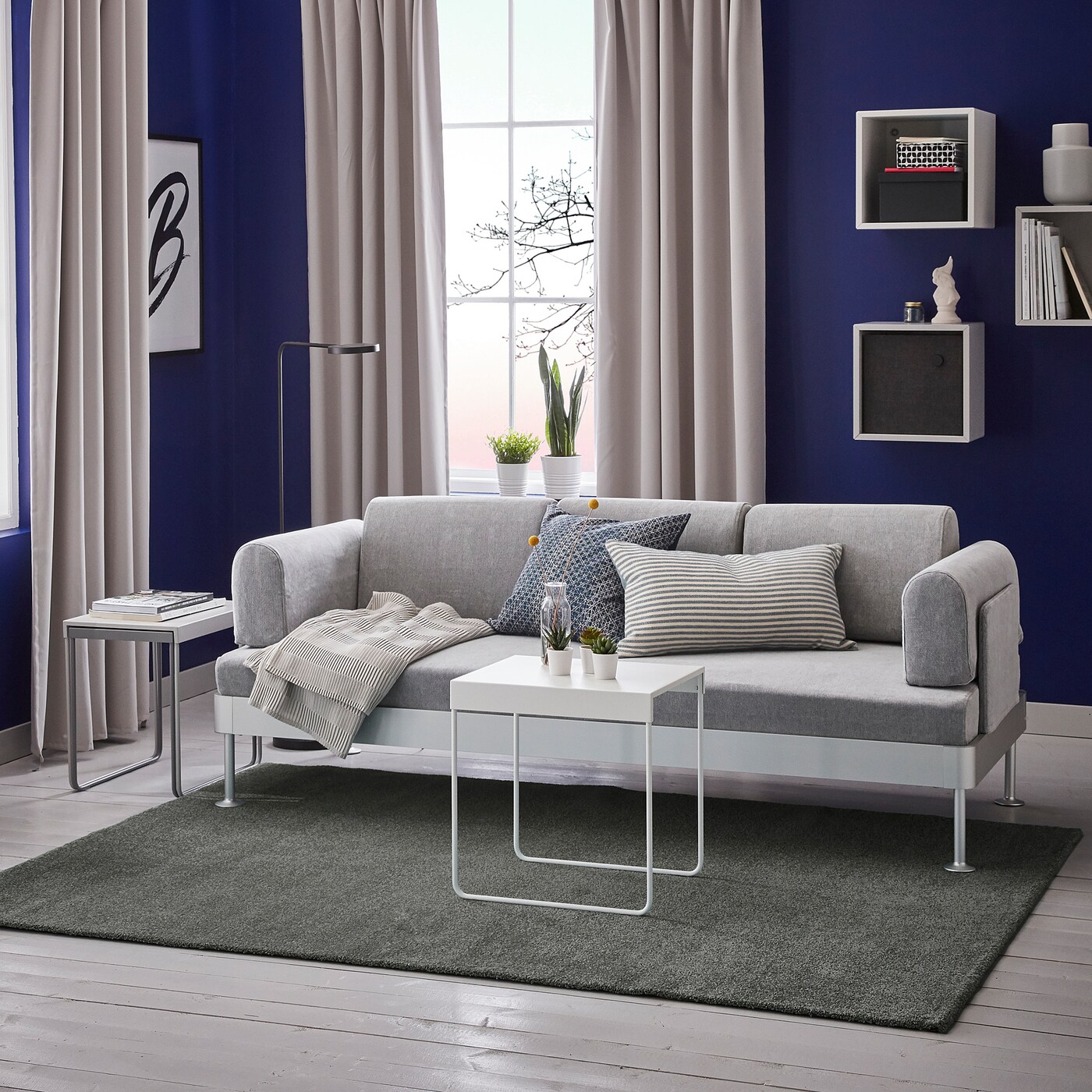 LANGSTED rug, low pile light grey - IKEA