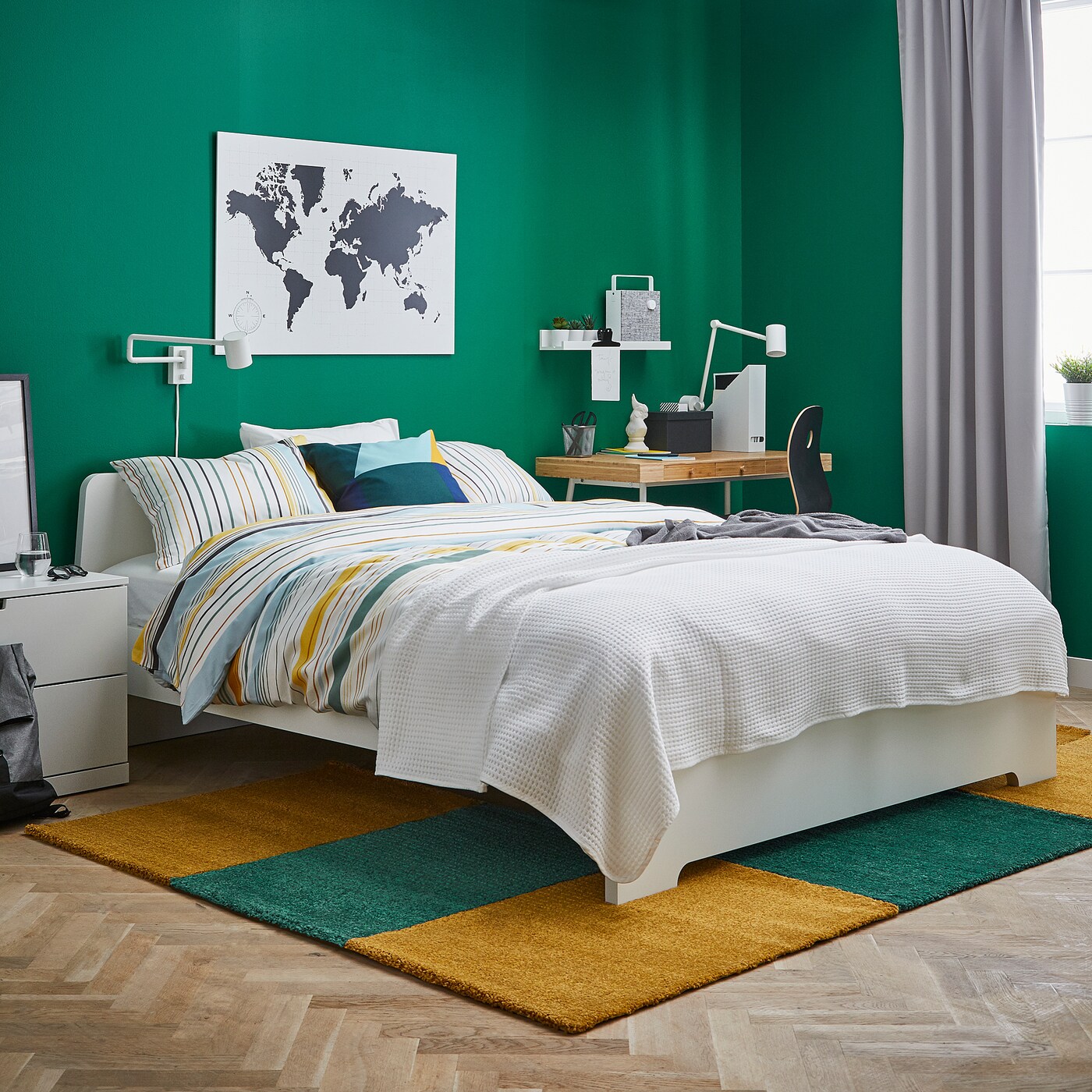 LANGSTED rug, low pile yellow - IKEA