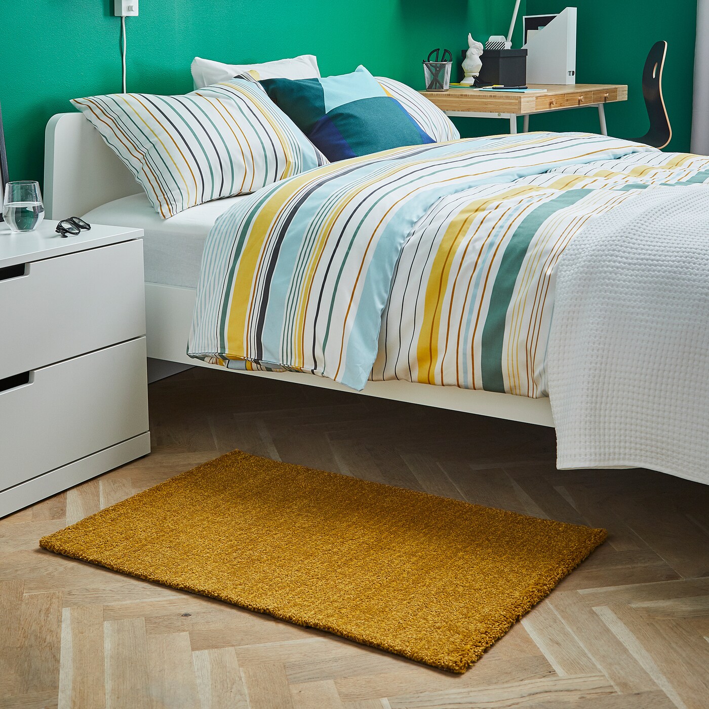 LANGSTED rug, low pile yellow - IKEA