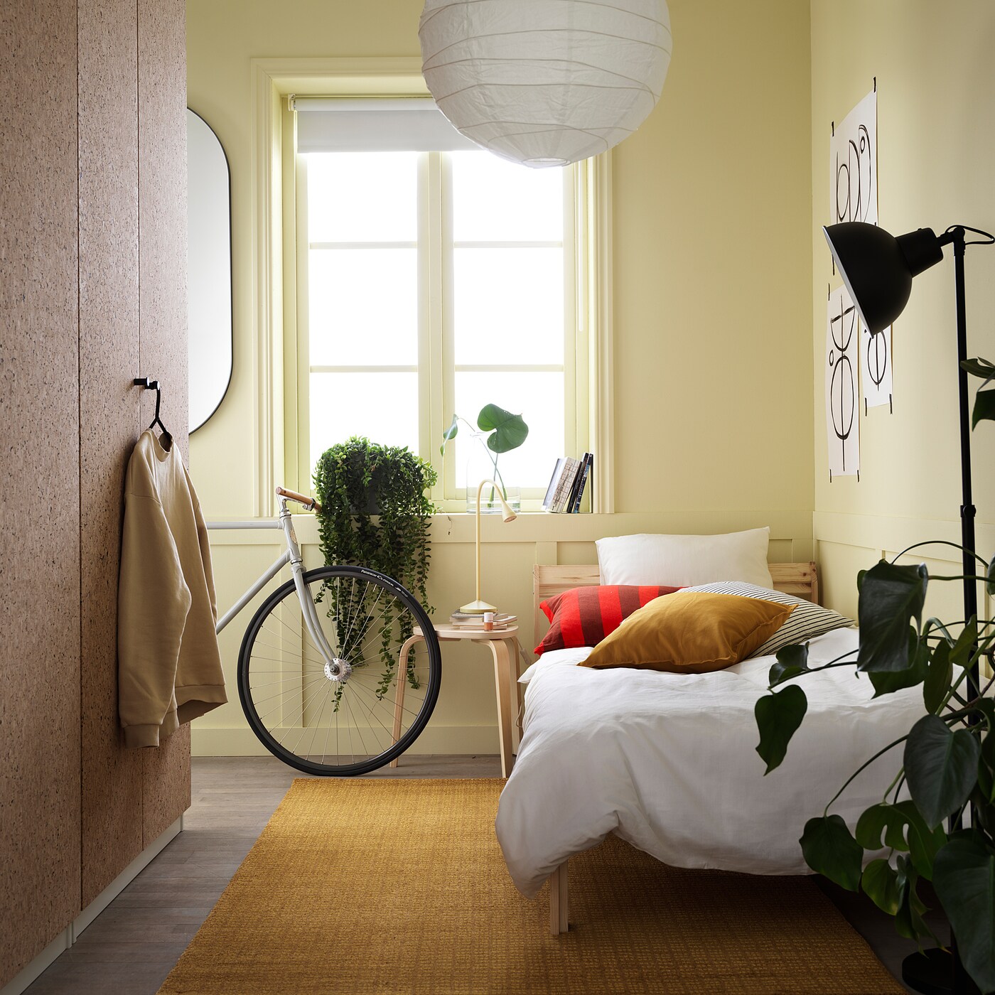 LANGSTED rug, low pile yellow - IKEA