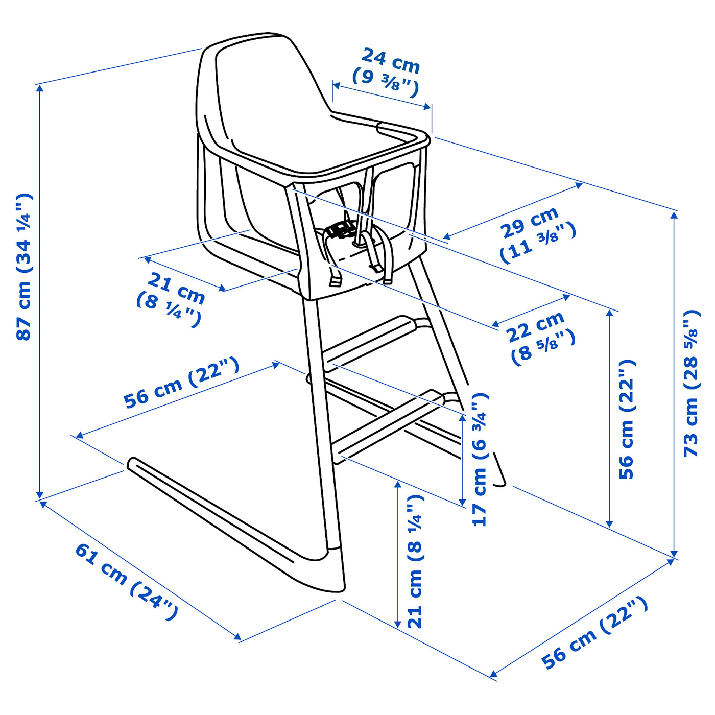 LANGUR junior/highchair white - IKEA