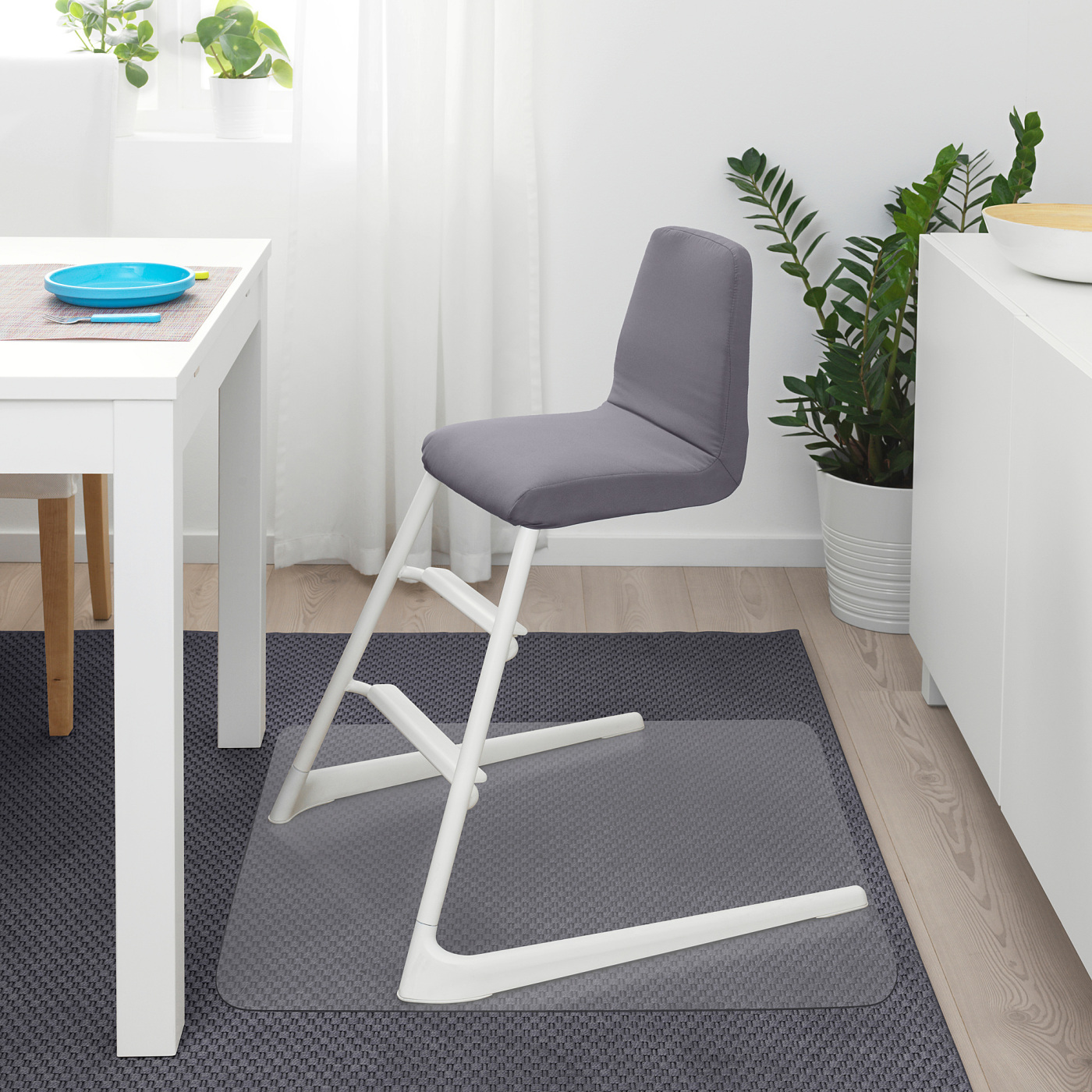 LANGUR padded seat cover for junior chair grey - IKEA