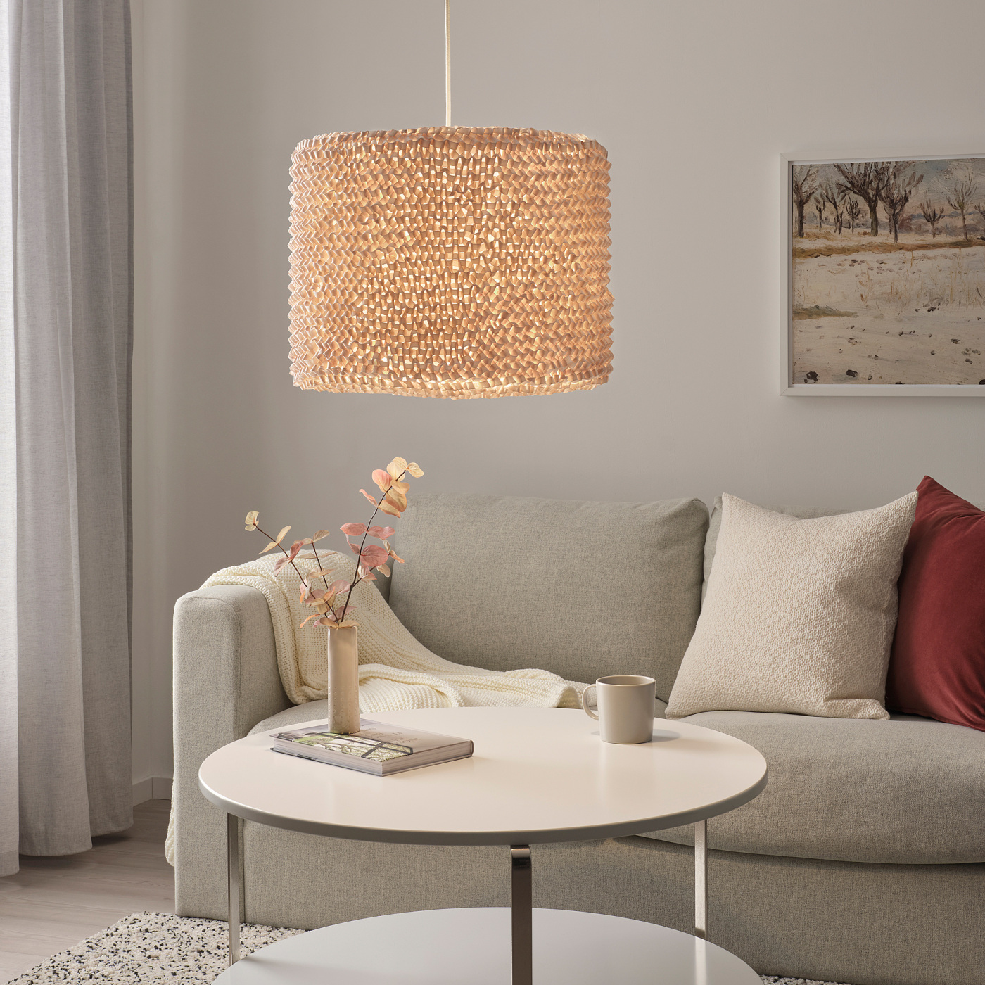 希少　廃盤　IKEA LERGRYN レルグリーン Hペンダントランプ LERGRYN lamp shade knitted beige/handmade - IKEA