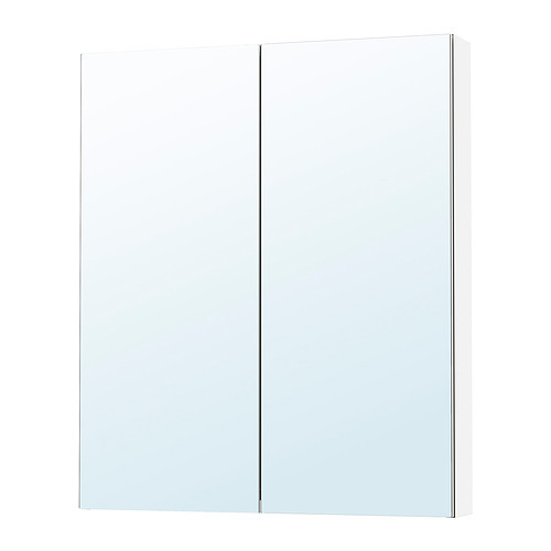 TREASJÖN mirror cab 2 door/built-in lighting - IKEA