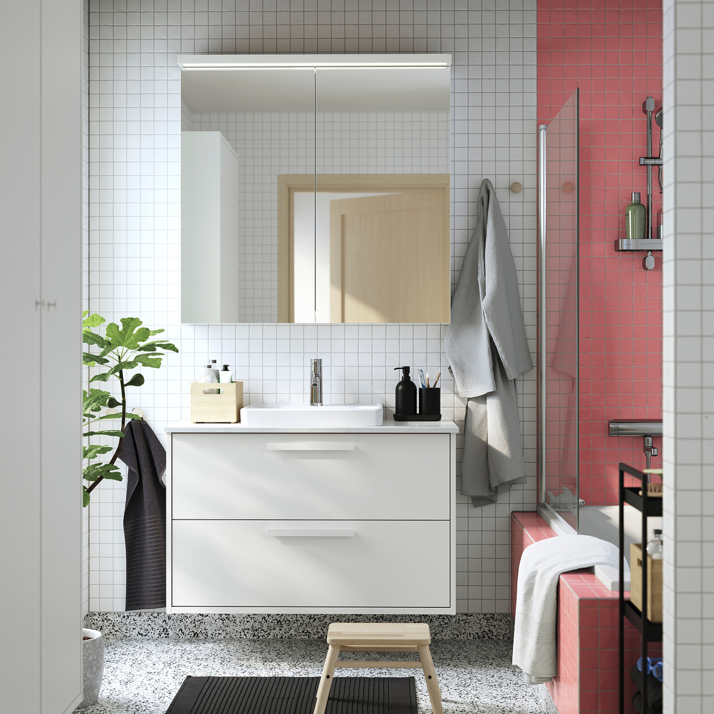 LETTAN mirror cabinet with doors mirror effect/mirror glass - IKEA