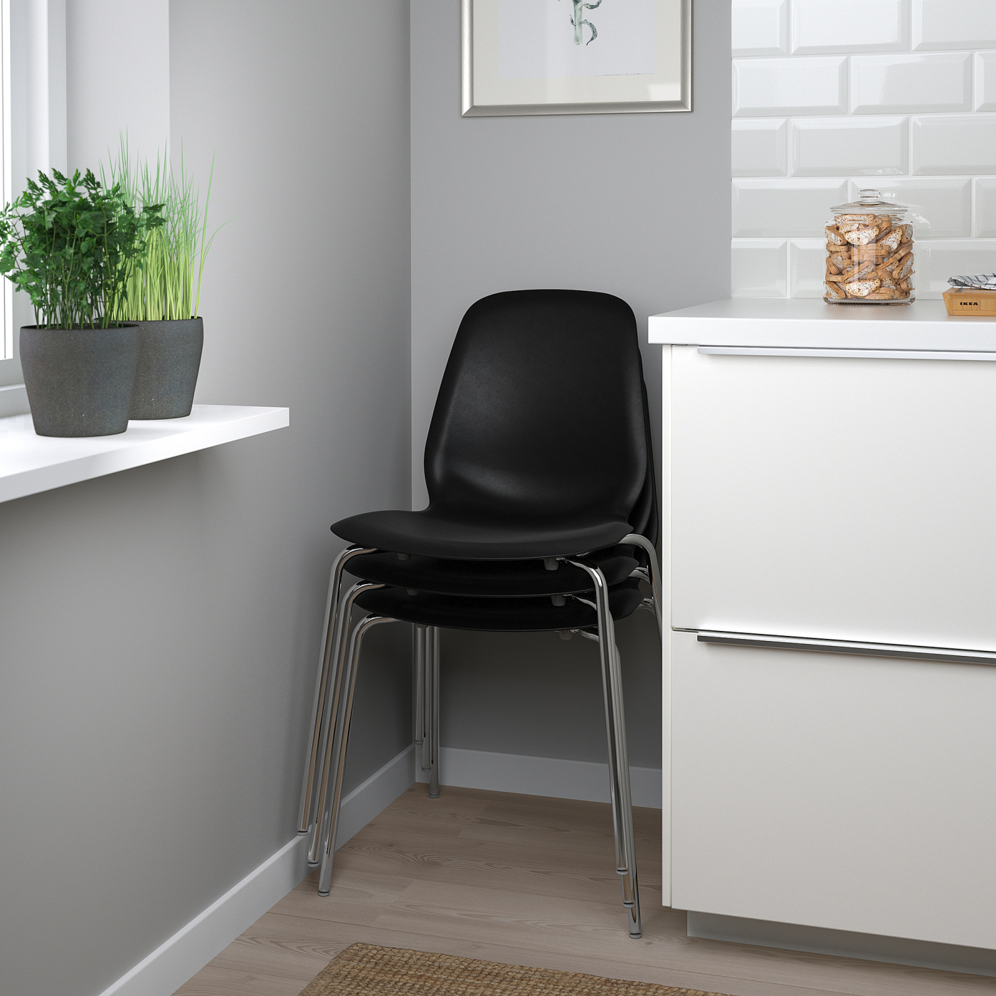 LIDÅS chair black/Sefast chrome-plated - IKEA