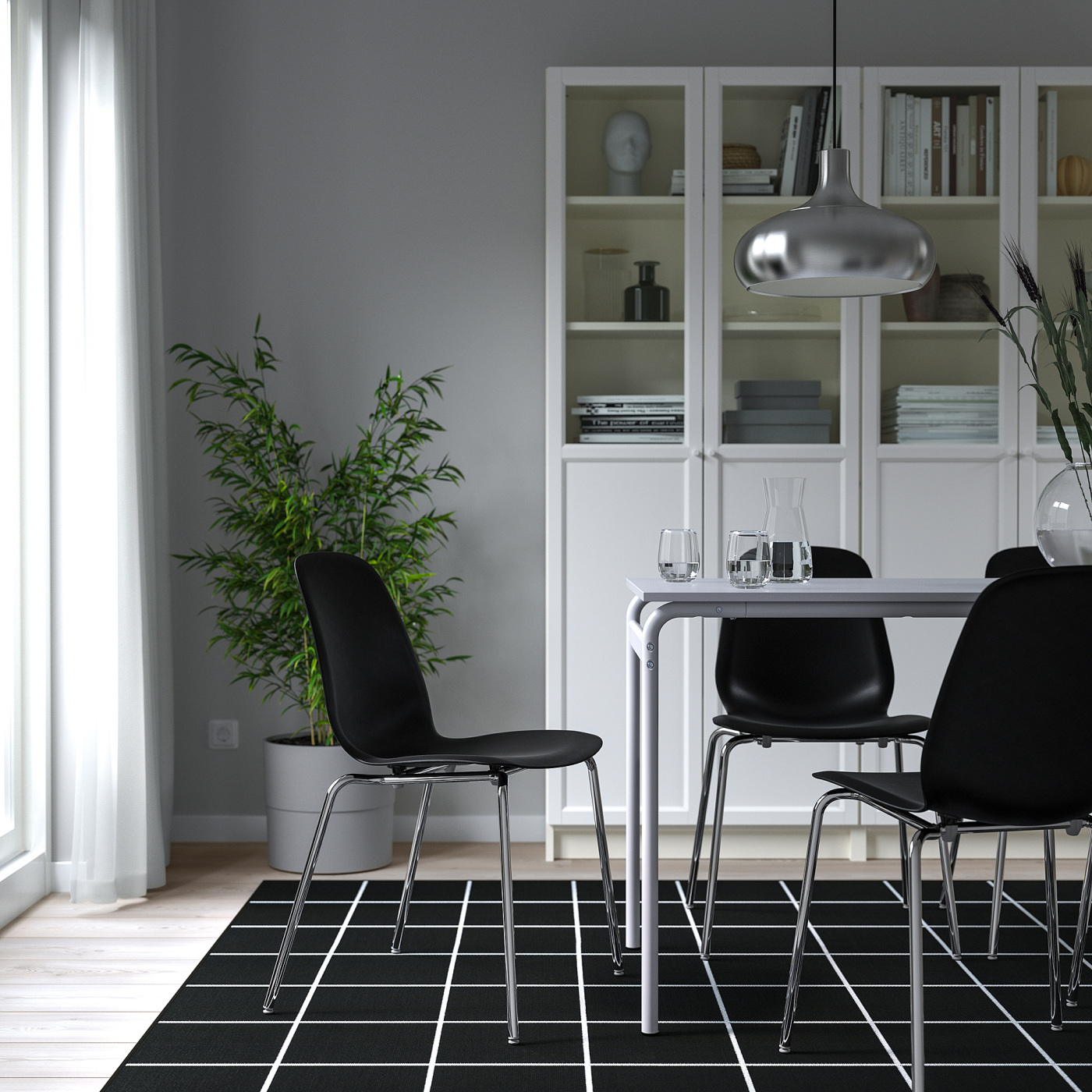 LIDÅS chair black/Sefast chrome-plated - IKEA