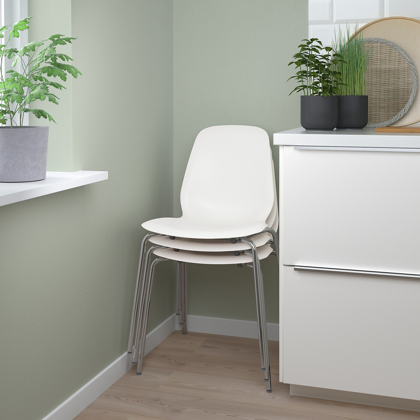 LIDÅS chair white/Sefast chrome-plated - IKEA
