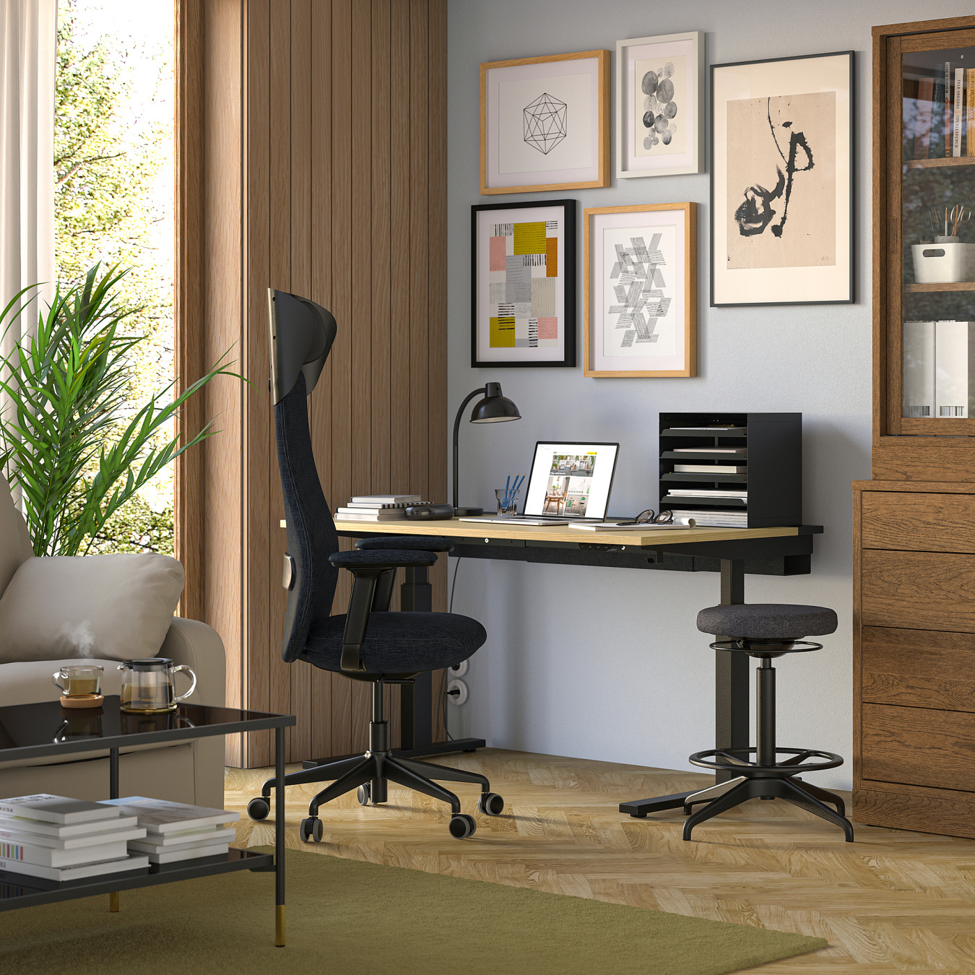 LIDKULLEN active sit/stand support Gunnared dark grey - IKEA