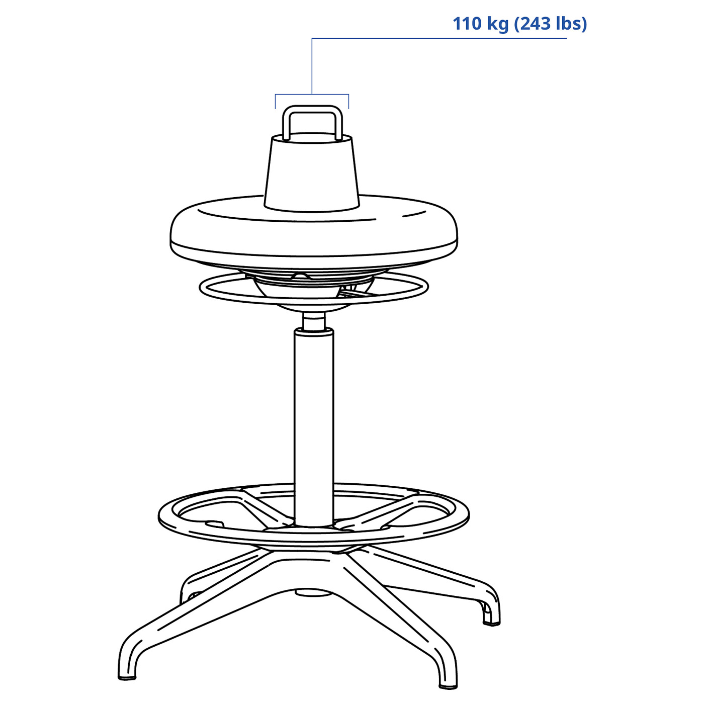 LIDKULLEN active sit/stand support Gunnared dark grey - IKEA