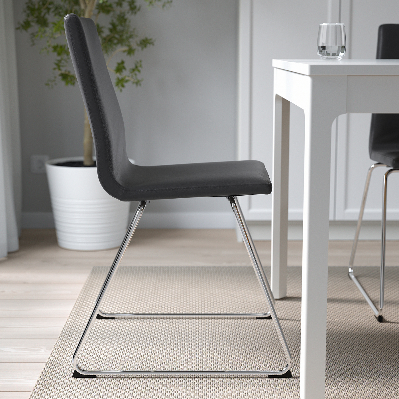 LILLÅNÄS chair chrome-plated/Glose black - IKEA