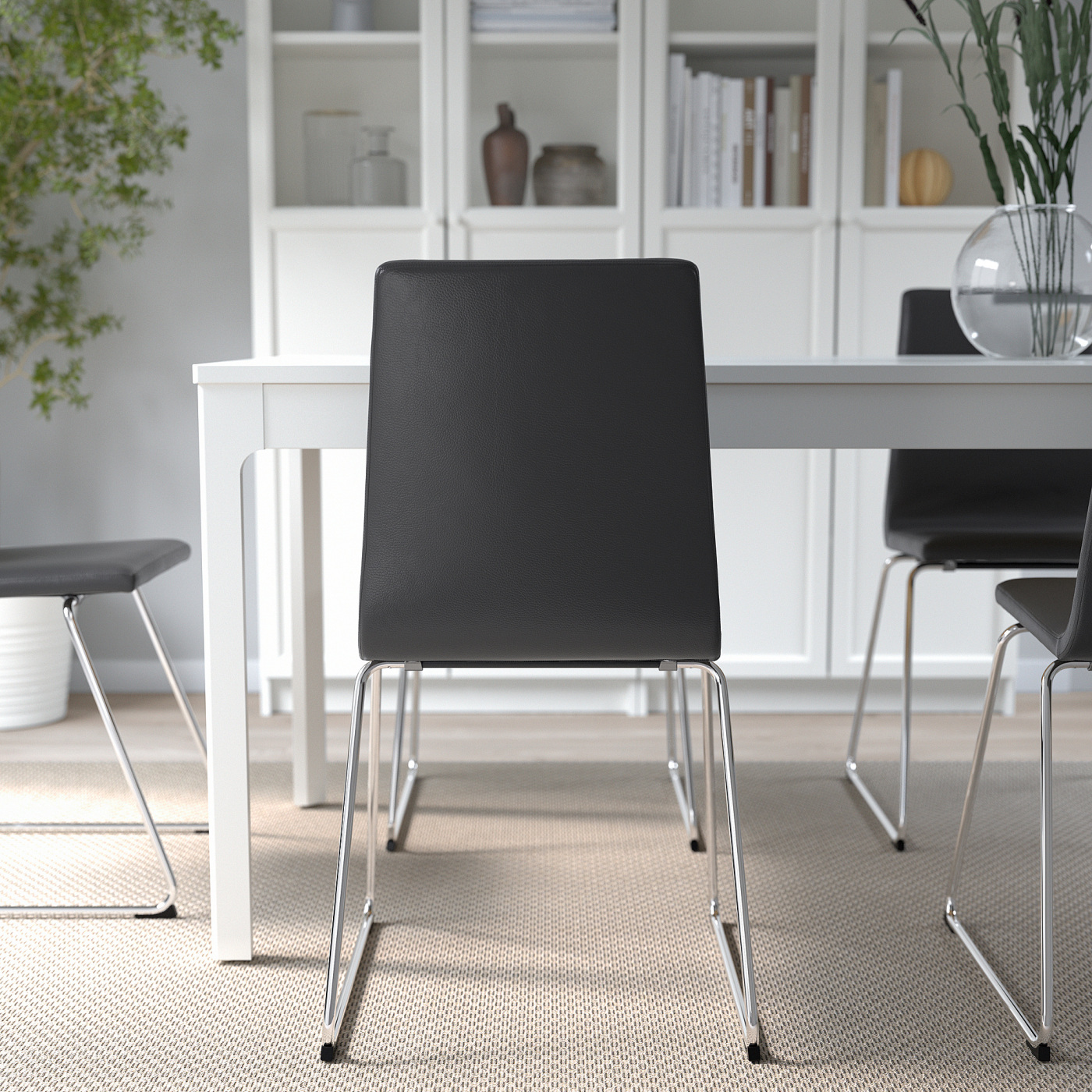 LILLÅNÄS chair chrome-plated/Glose black - IKEA