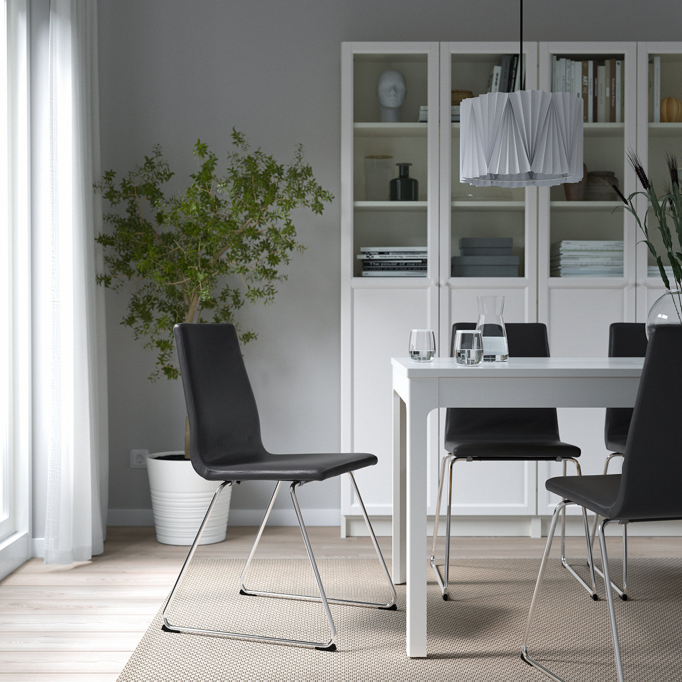 LILLÅNÄS chair chrome-plated/Glose black - IKEA