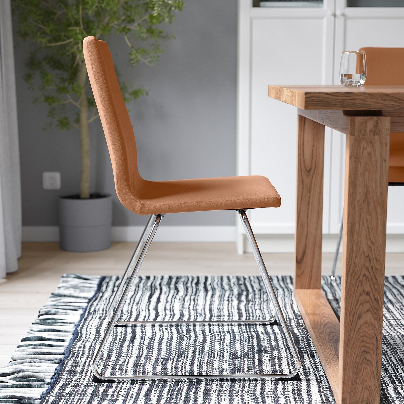 LILLÅNÄS chair chrome-plated/Grann golden-brown - IKEA