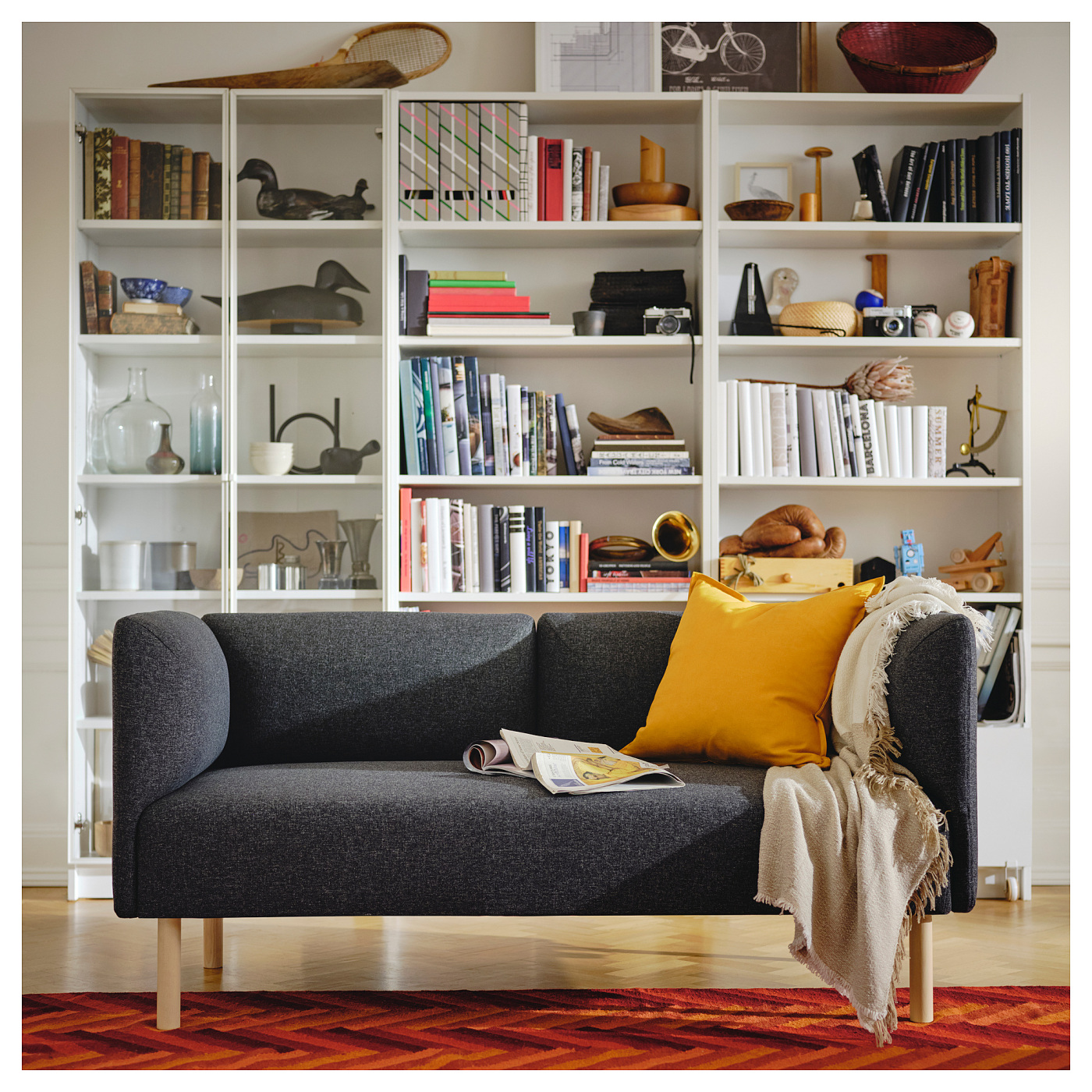 LILLEAGUE クッション LILLEHEM 2-seat modular sofa Gunnared/dark grey wood - IKEA