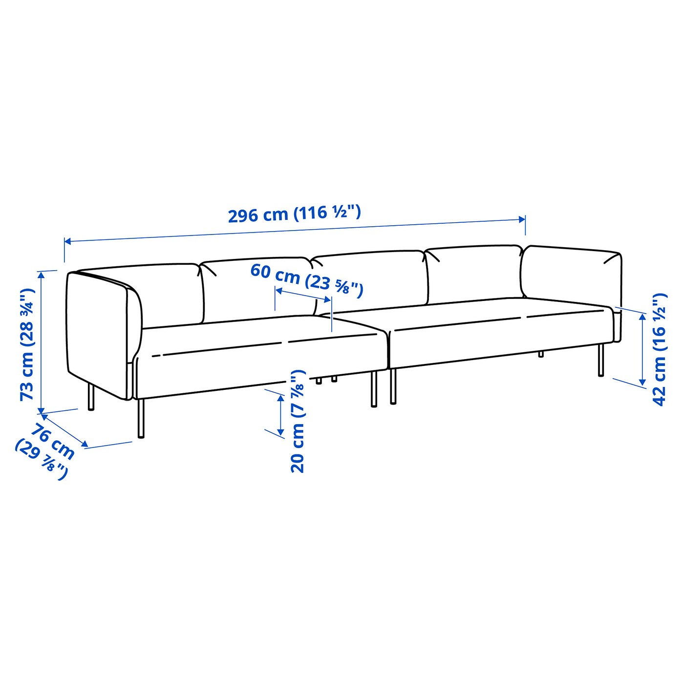 LILLEHEM 4-seat modular sofa Vissle/beige wood - IKEA
