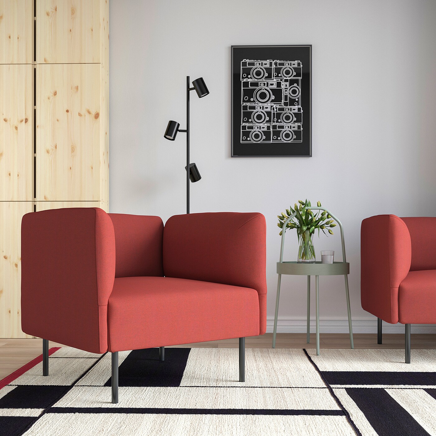 LILLEHEM armchair Gunnared/brown-red metal - IKEA
