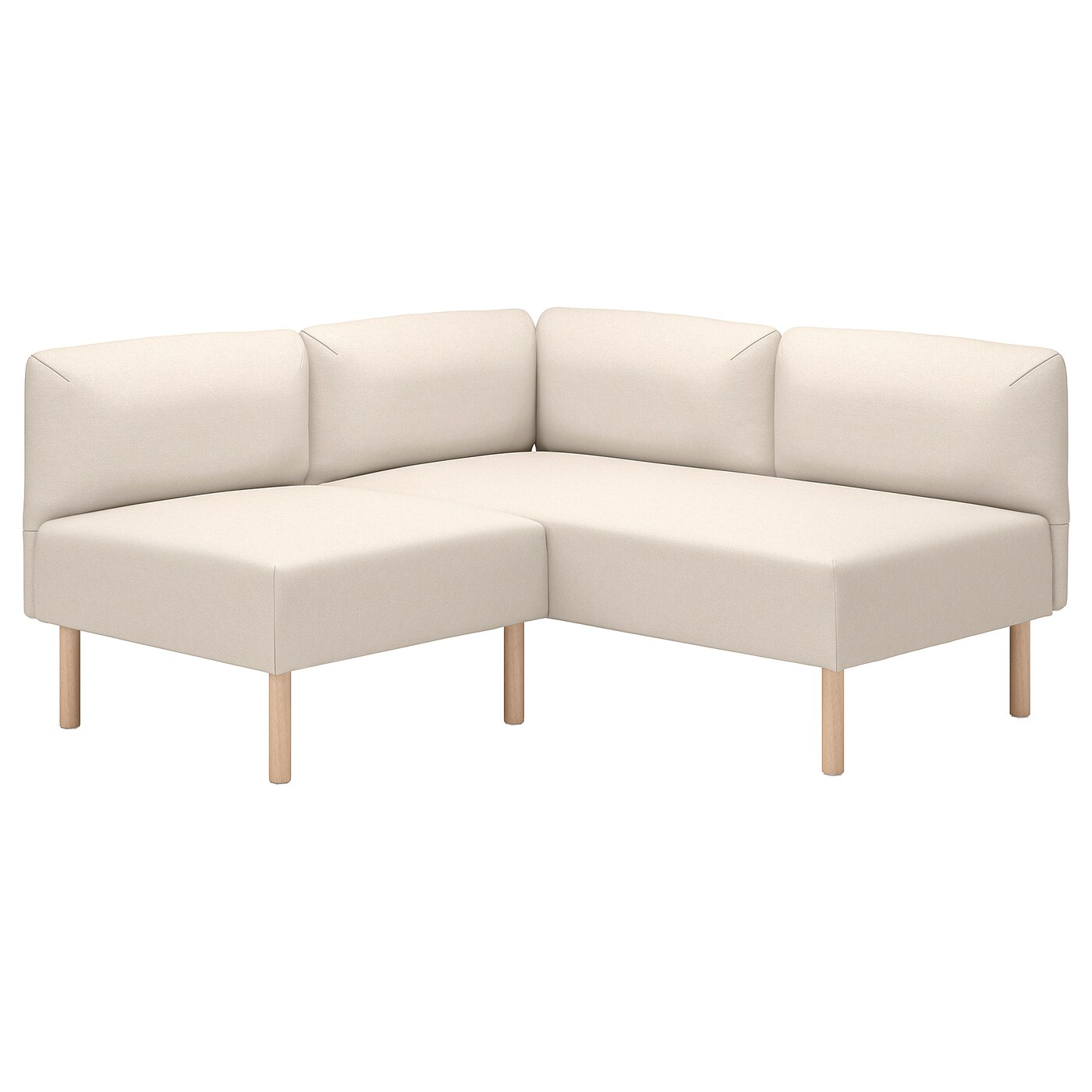 LILLEHEM modular corner sofa, 2-seat Vissle beige/wood - IKEA