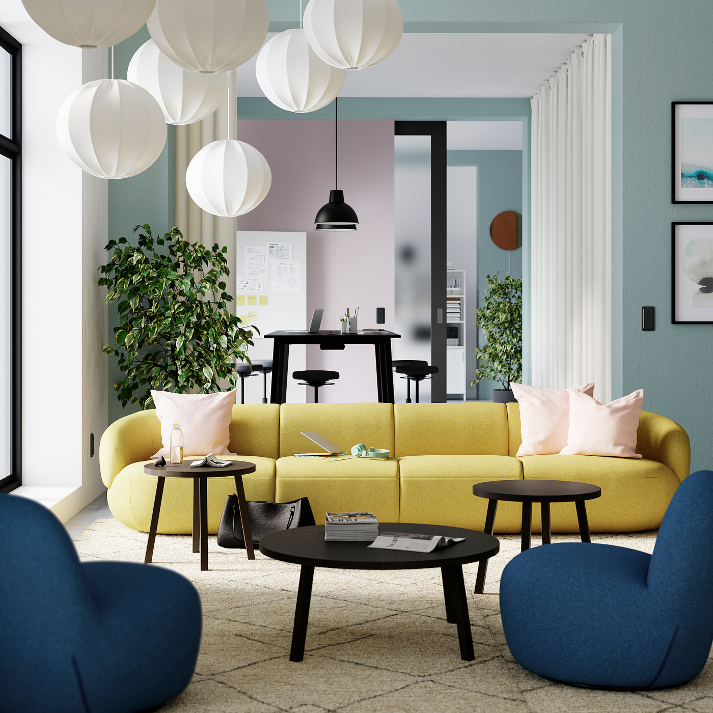 LILLESÄTER 5-seat sofa Gunnared bright green-yellow - IKEA