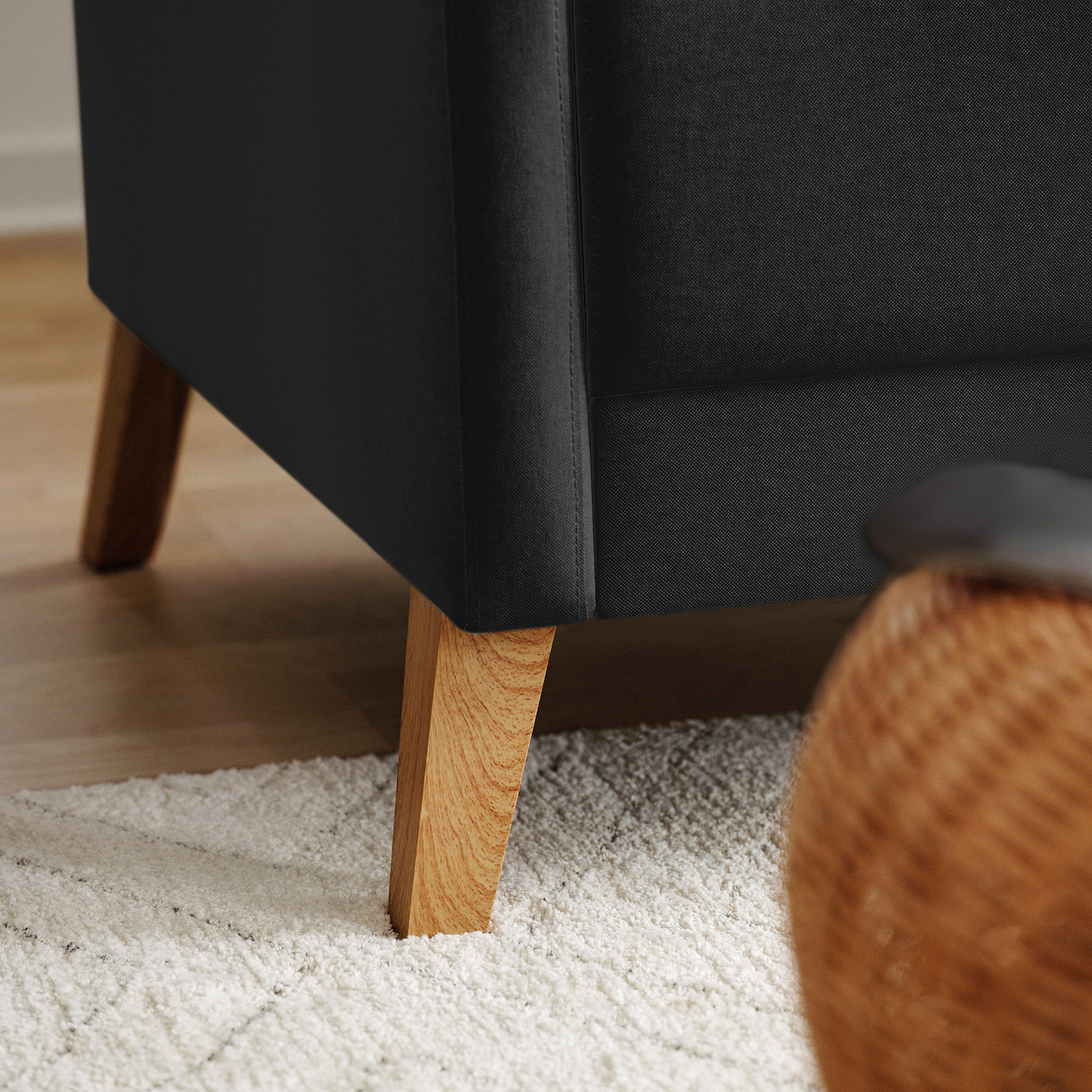 LINANÄS 3-seat sofa Vissle dark grey - IKEA