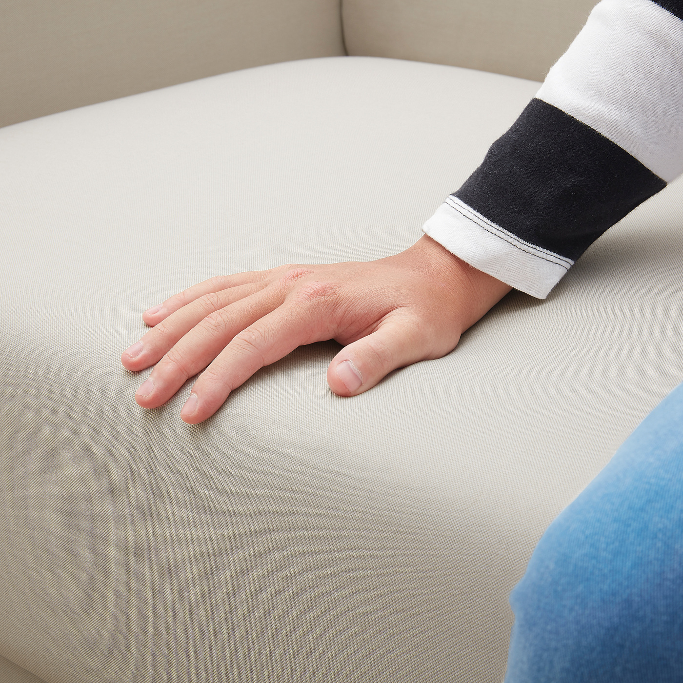 LINANÄS 3-seat sofa with chaise longue/Vissle beige - IKEA