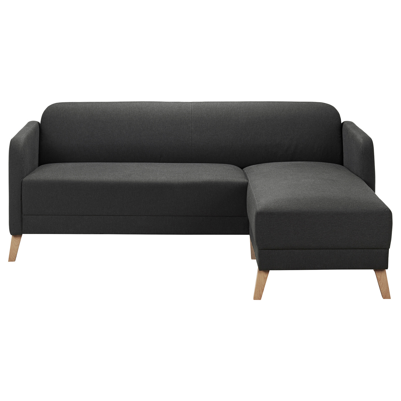 LINANÄS 3-seat sofa with chaise longue/Vissle dark grey - IKEA