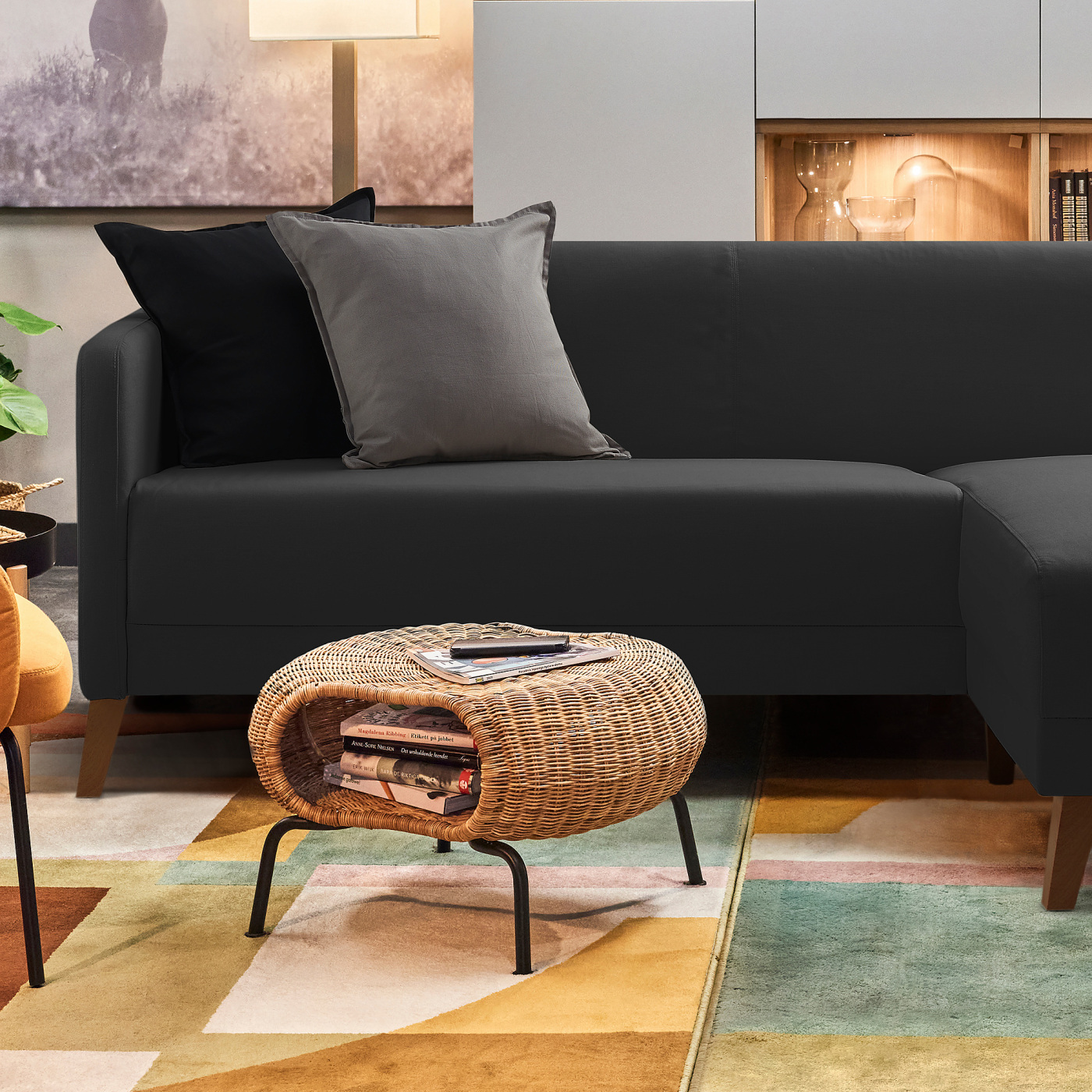 LINANÄS 3-seat sofa with chaise longue/Vissle dark grey - IKEA