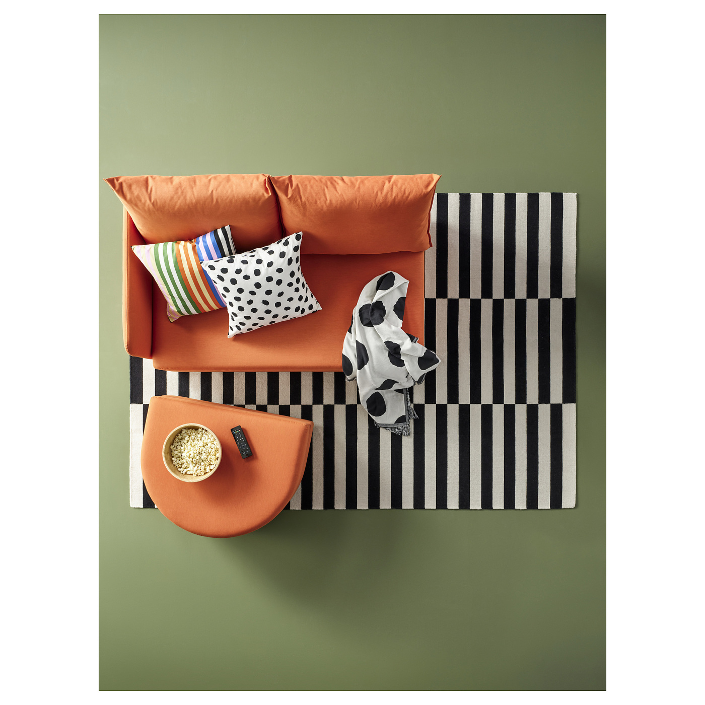 LINDÅKRA 2-seat sofa-bed Knisa bright orange - IKEA