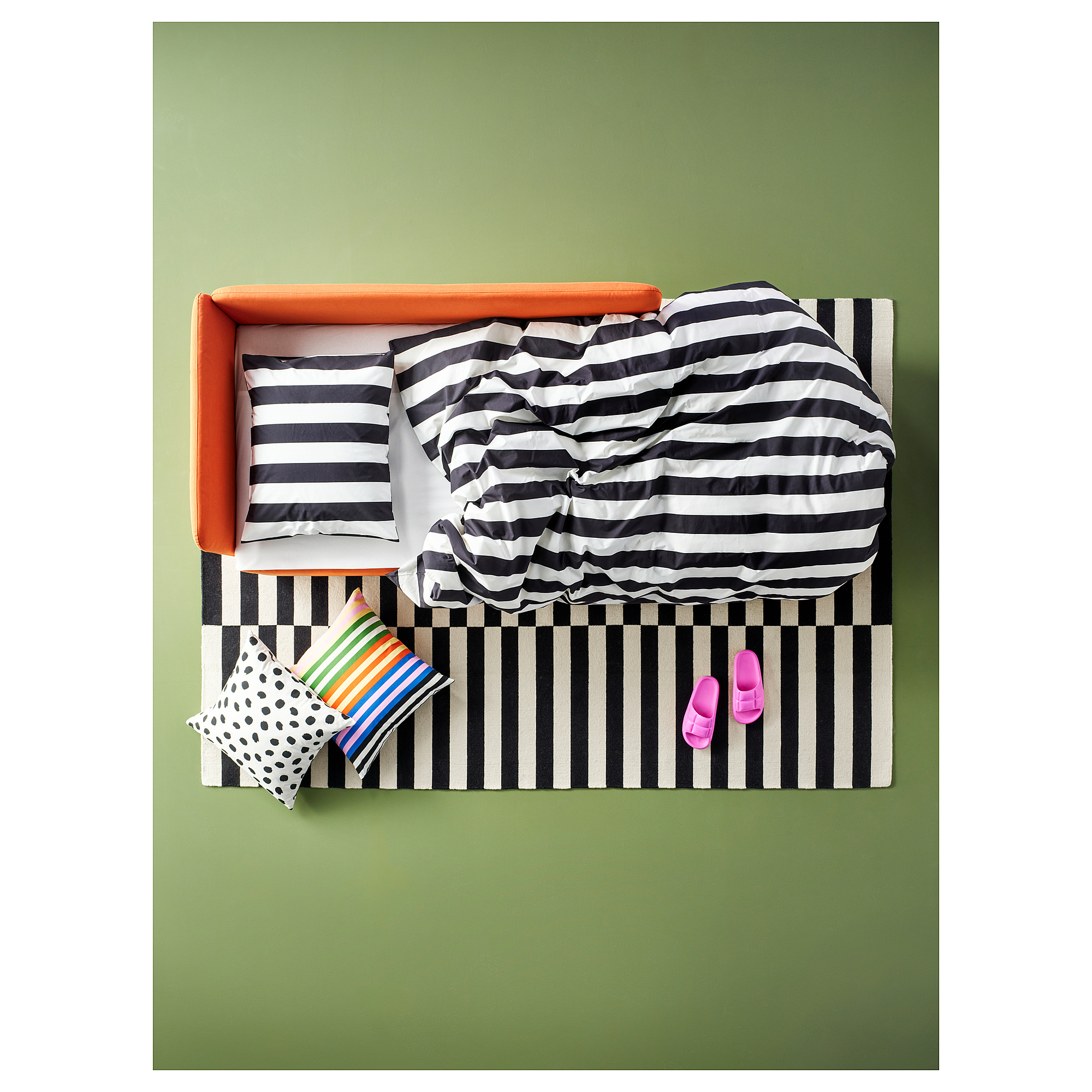 LINDÅKRA 2seat sofabed Knisa bright orange IKEA