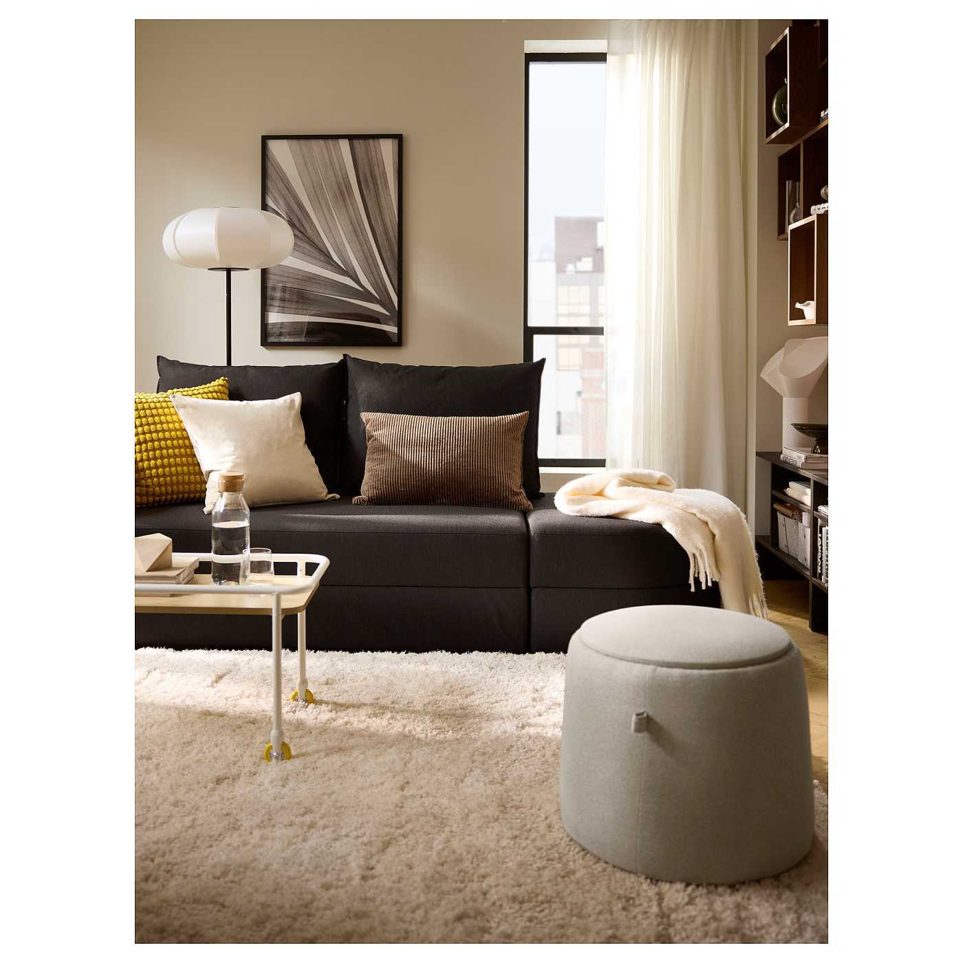 LINDÅKRA 2-seat sofa-bed Vissle dark grey - IKEA
