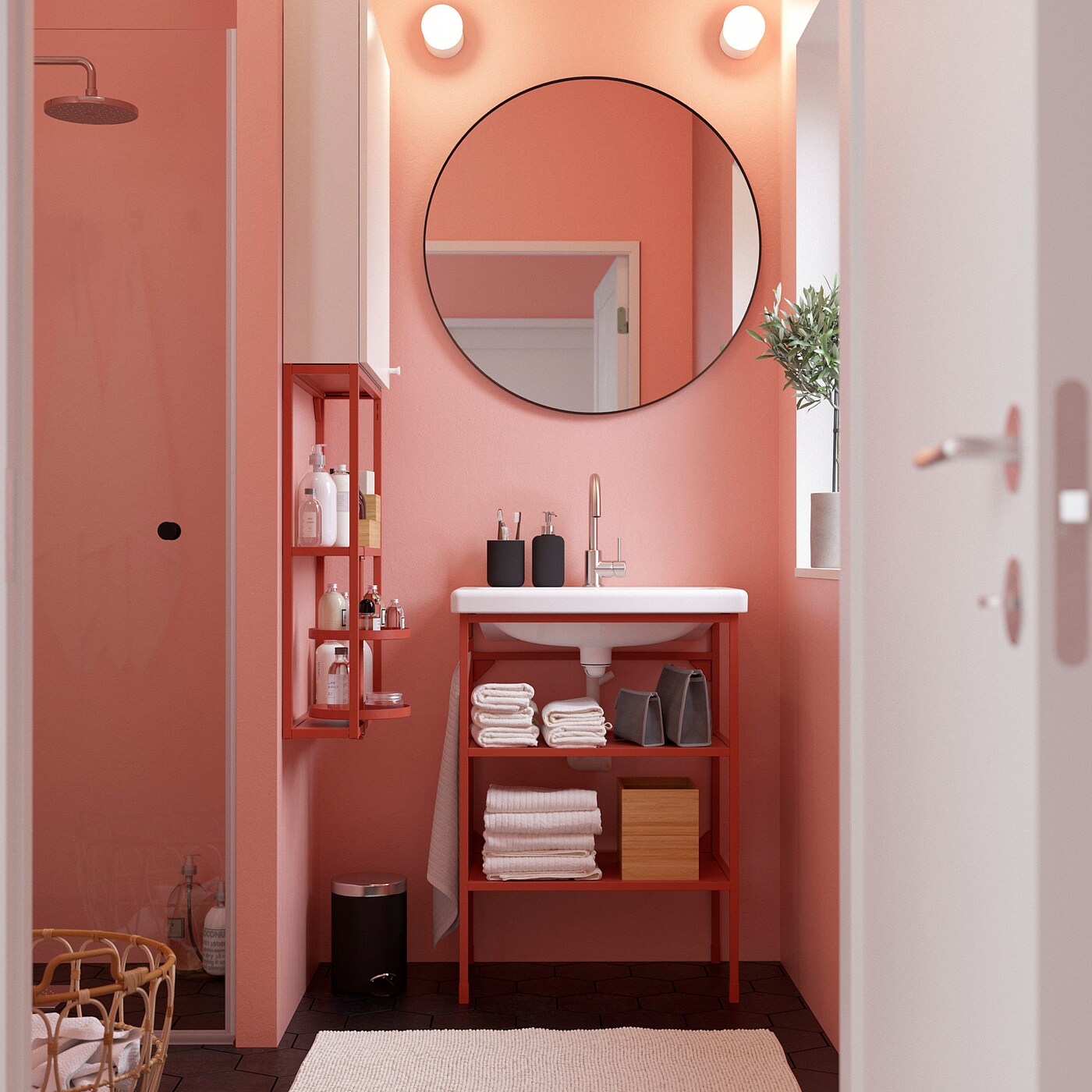 IKEA LINDBYN ミラー 80cm 黒 LINDBYN mirror black - IKEA