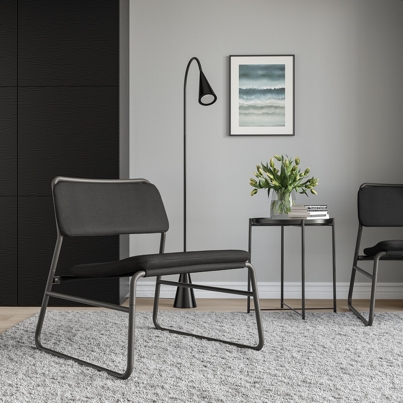 LINNEBÄCK easy chair Vissle dark grey - IKEA