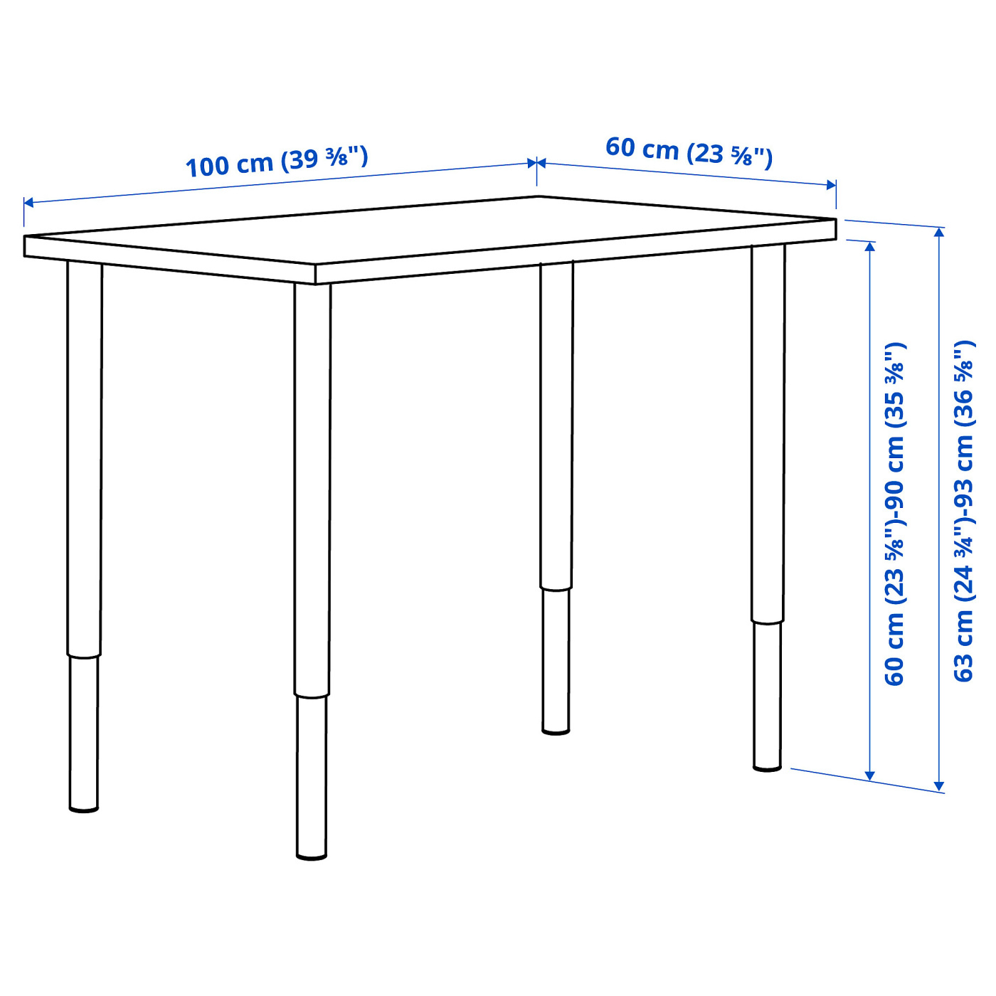 LINNMON / OLOV desk white/black - IKEA