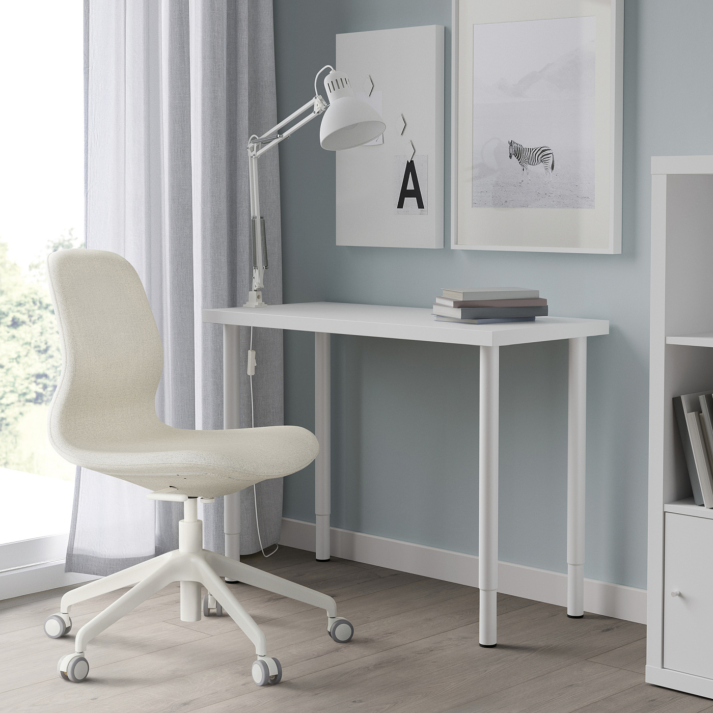 ほぼ未使用】IKEA LINNMON ホワイト 120cm×60cm 足付き LINNMON / OLOV desk white - IKEA