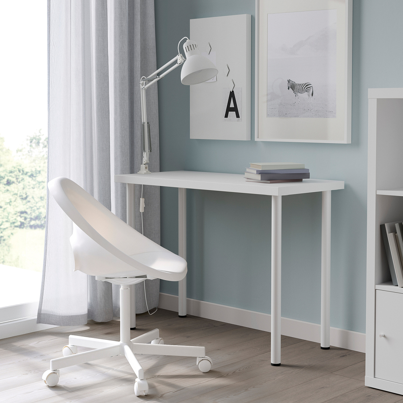 ほぼ未使用】IKEA LINNMON ホワイト 120cm×60cm 足付き LINNMON table top white - IKEA