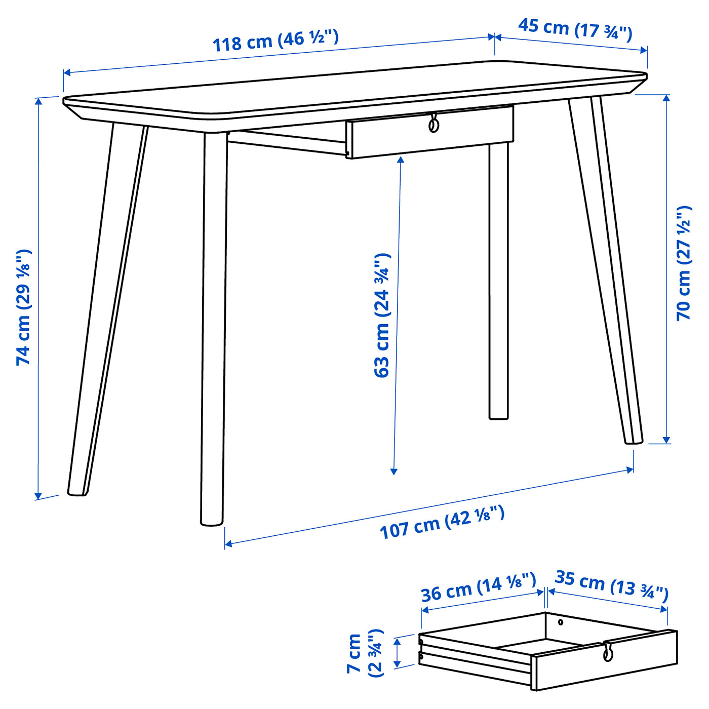 LISABO desk ash veneer - IKEA