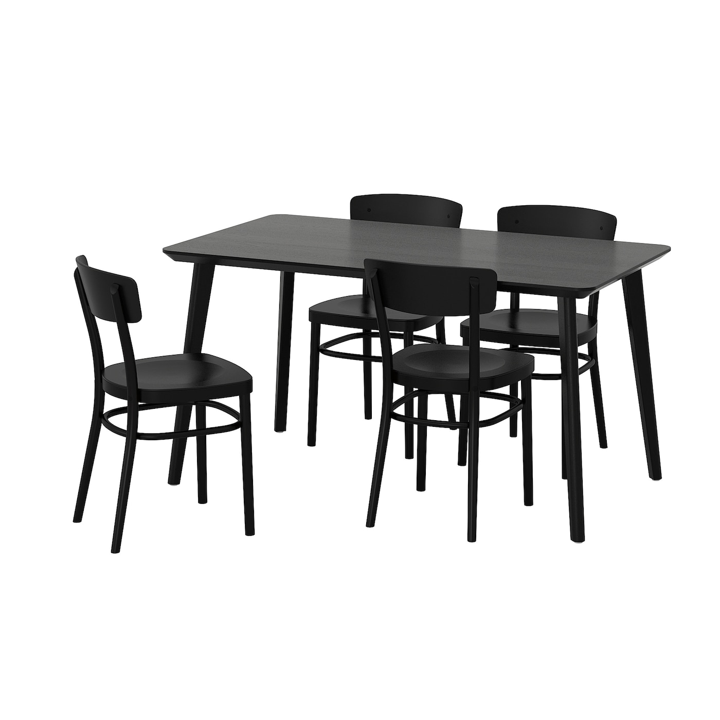 LISABO / IDOLF table and 4 chairs black/black - IKEA