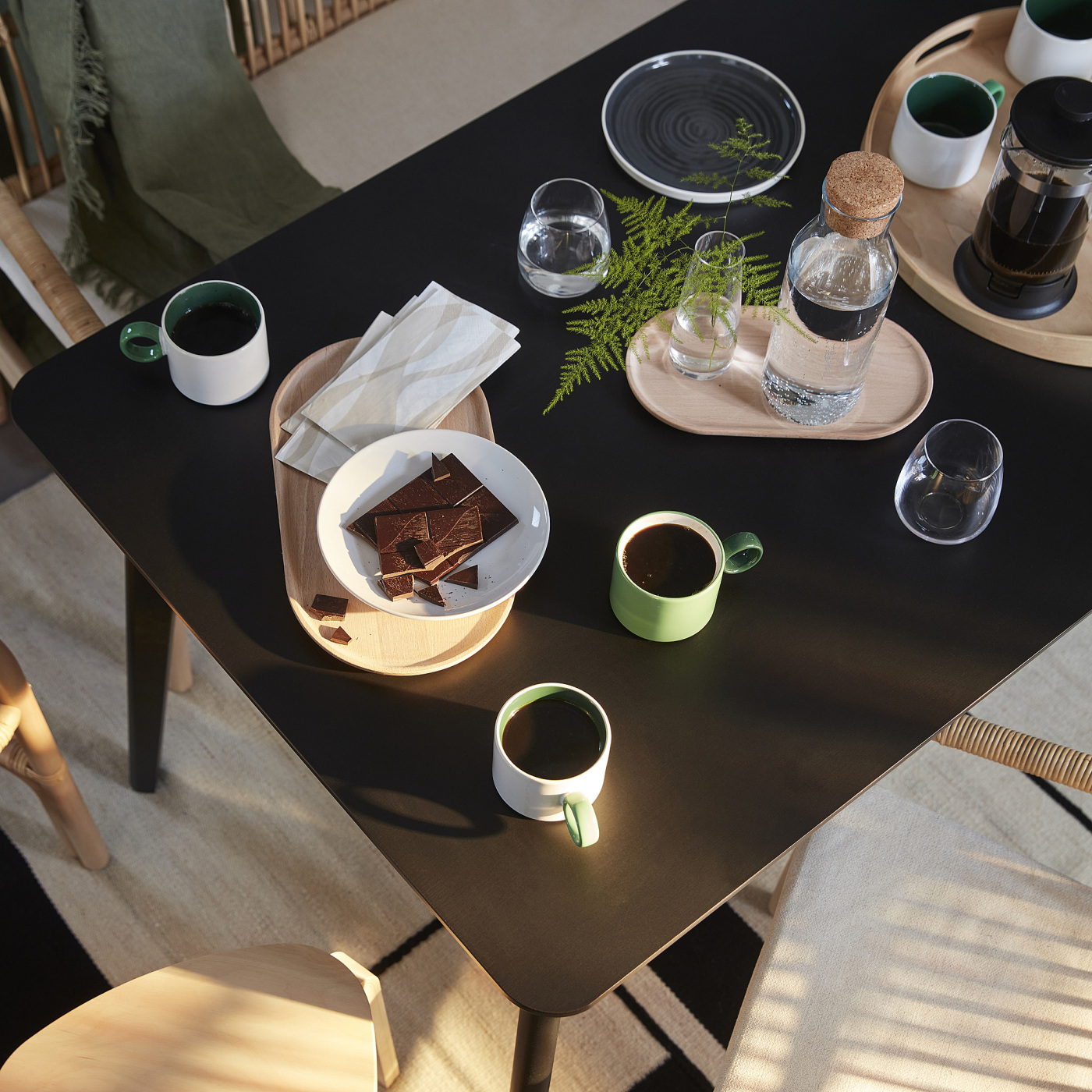 LISABO / LISABO table and 4 chairs black/black - IKEA