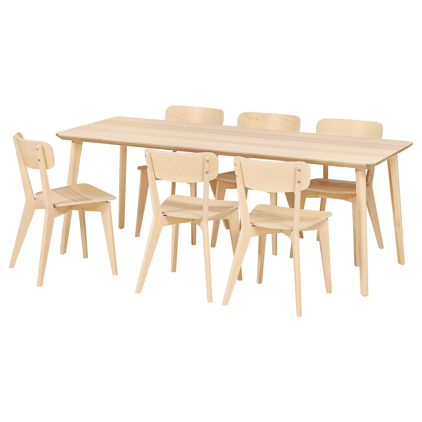 LISABO / LISABO table and 6 chairs ash veneer/ash veneer - IKEA