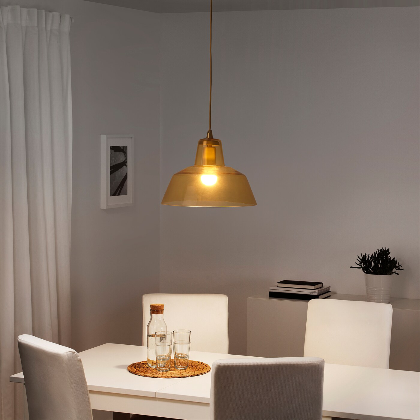 IKEA LISPUND ガラス製　ペンダントライト LISPUND pendant lamp glass/yellow - IKEA