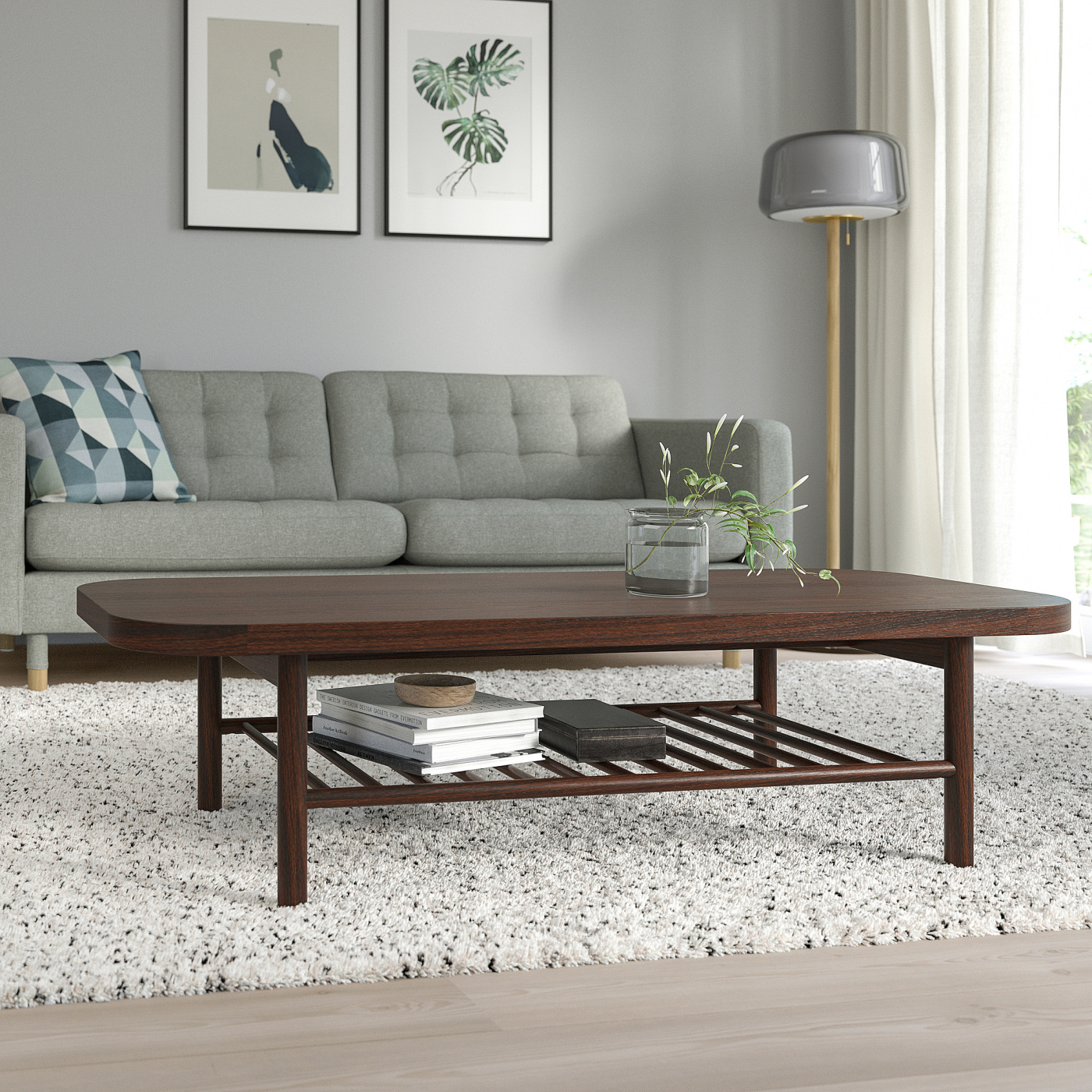 LISTERBY coffee table dark brown stained oak veneer - IKEA