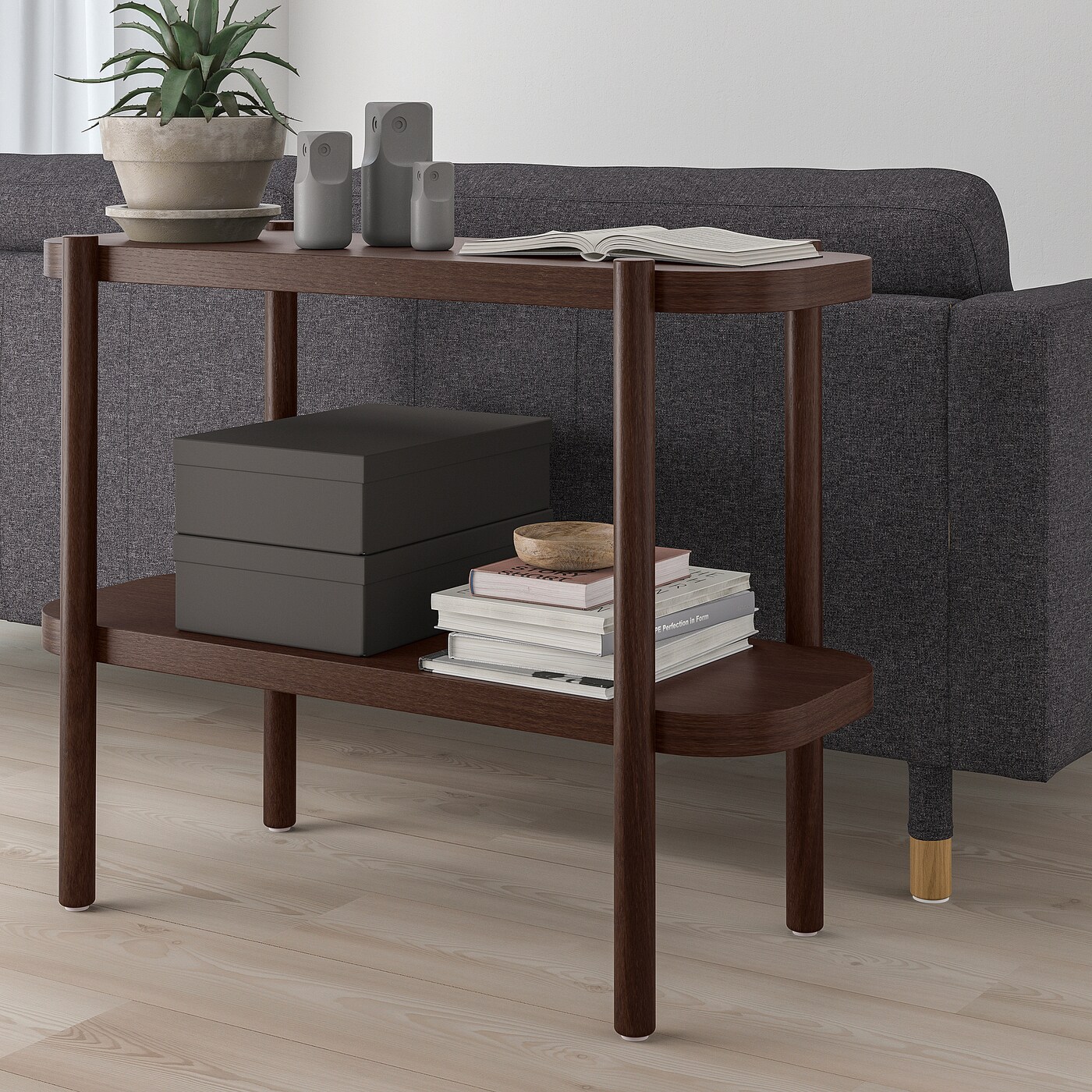 LISTERBY console table dark brown stained oak veneer - IKEA